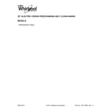 Whirlpool YWFE520S0FW1 cover sheet diagram