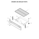 Whirlpool YWFE520S0FW1 drawer and broiler parts diagram