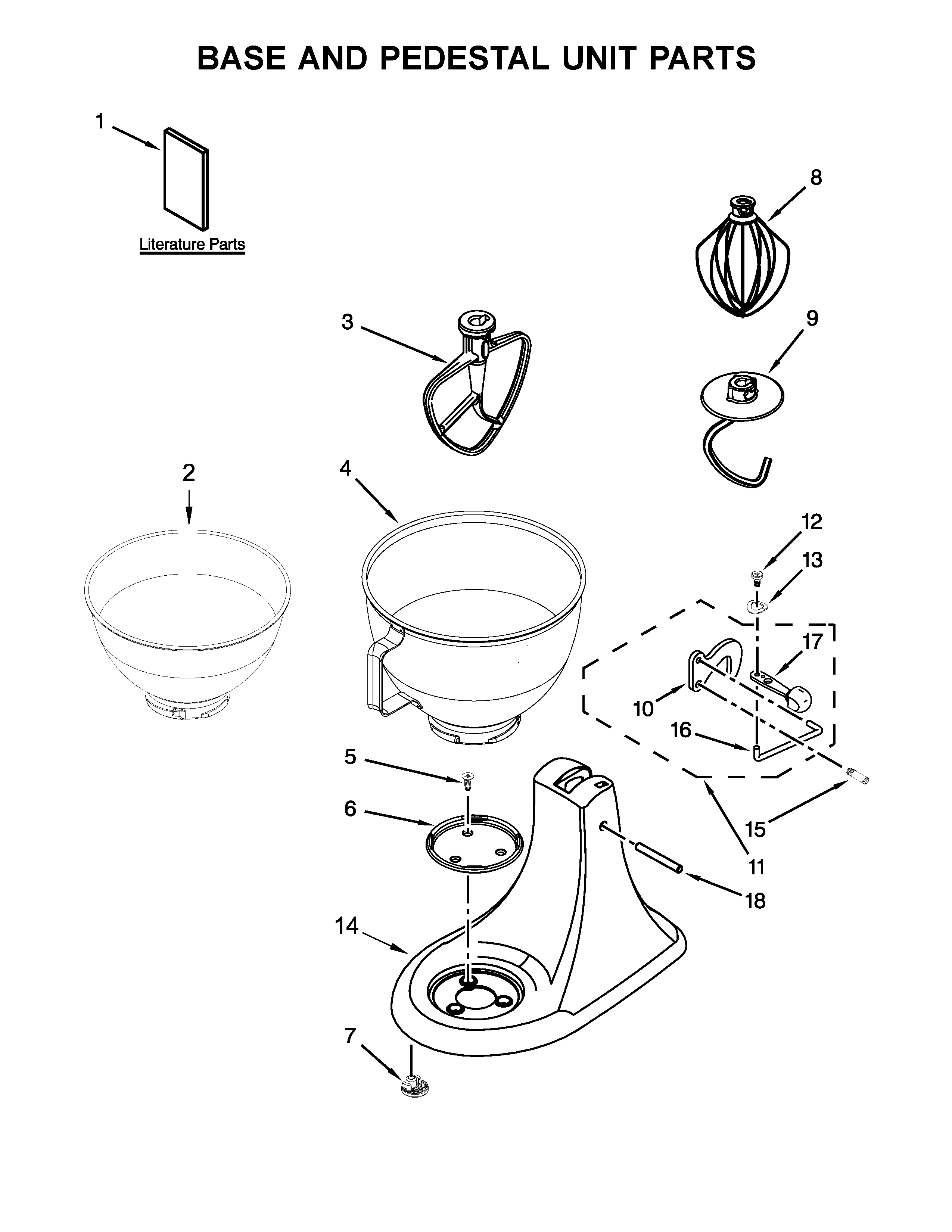 KitchenAid KSM88RBQ2CU0 base and pedestal unit parts diagram