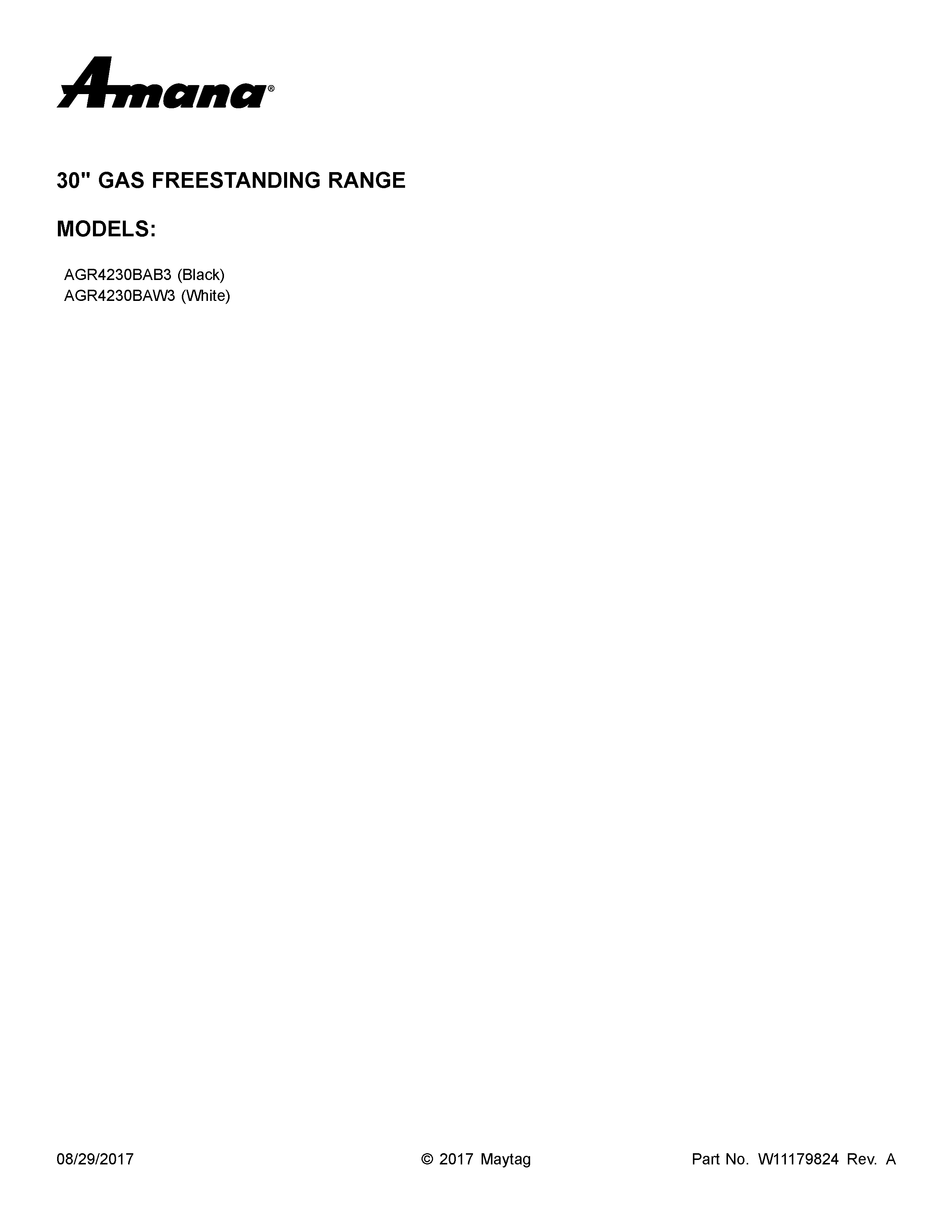 Amana AGR4230BAB3 cover sheet diagram