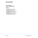 KitchenAid 5KCM1204BOB0 cover sheet diagram