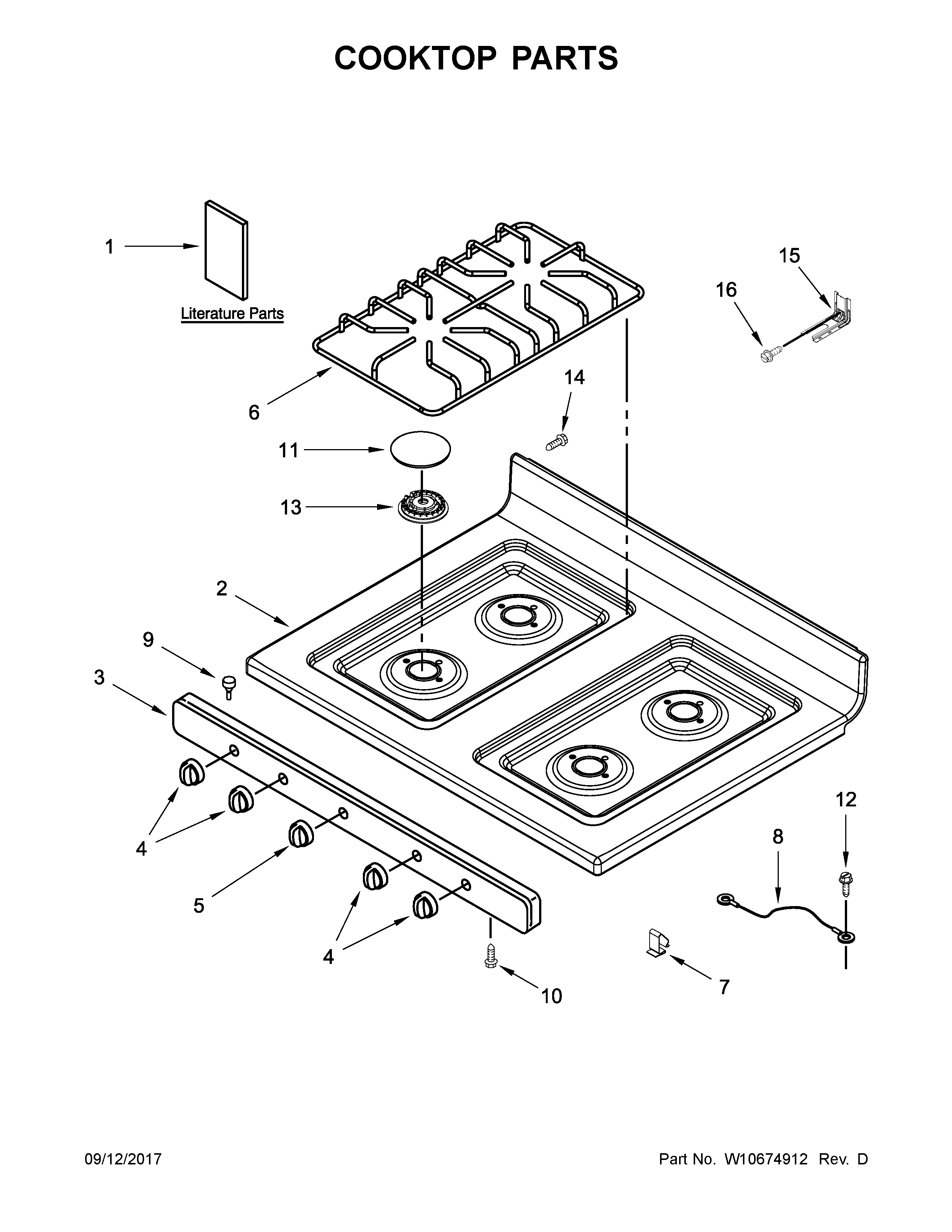Amana AGR4230BAW0 cooktop parts diagram