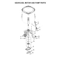 Amana NTW4665GW0 gearcase, motor and pump parts diagram