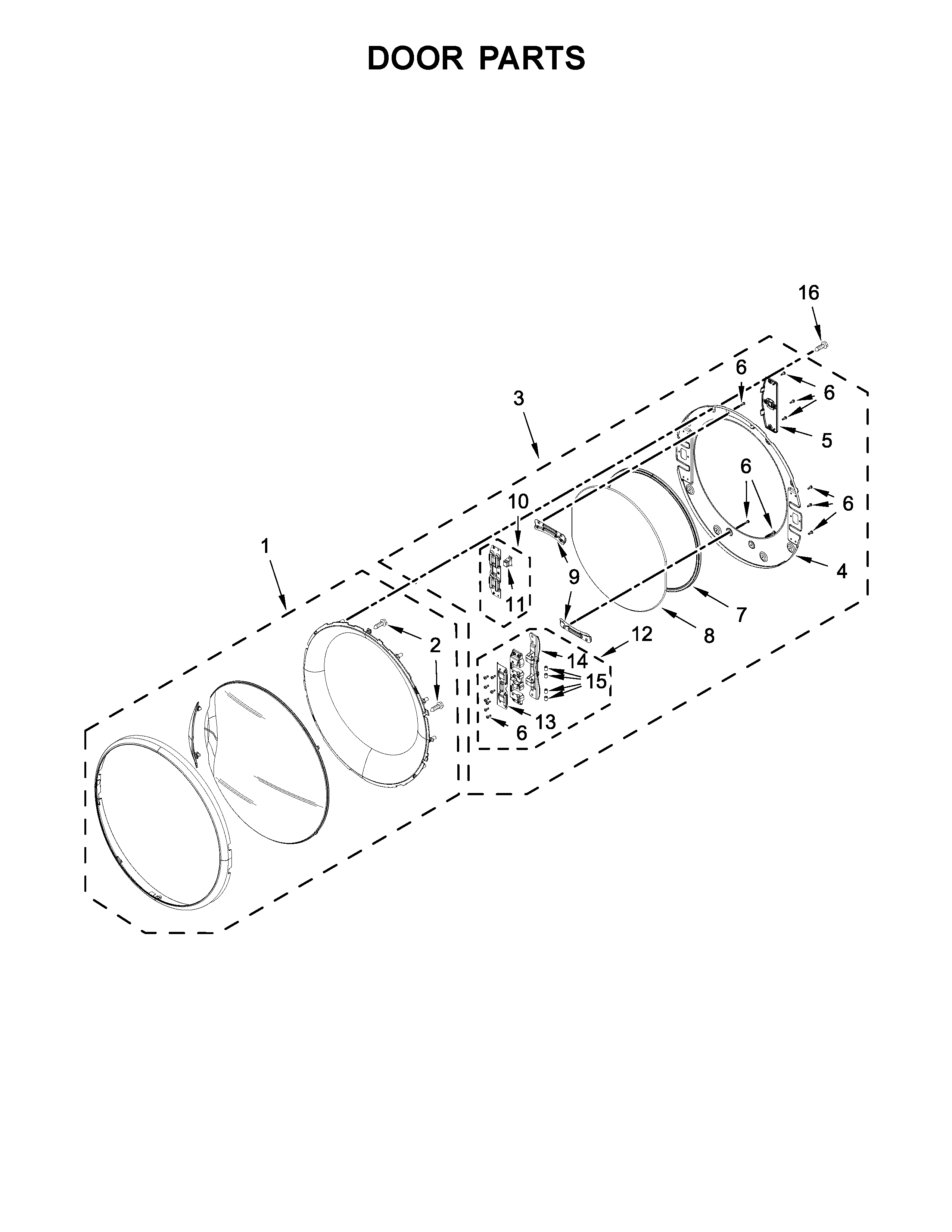 Whirlpool WED85HEFW1 door parts diagram