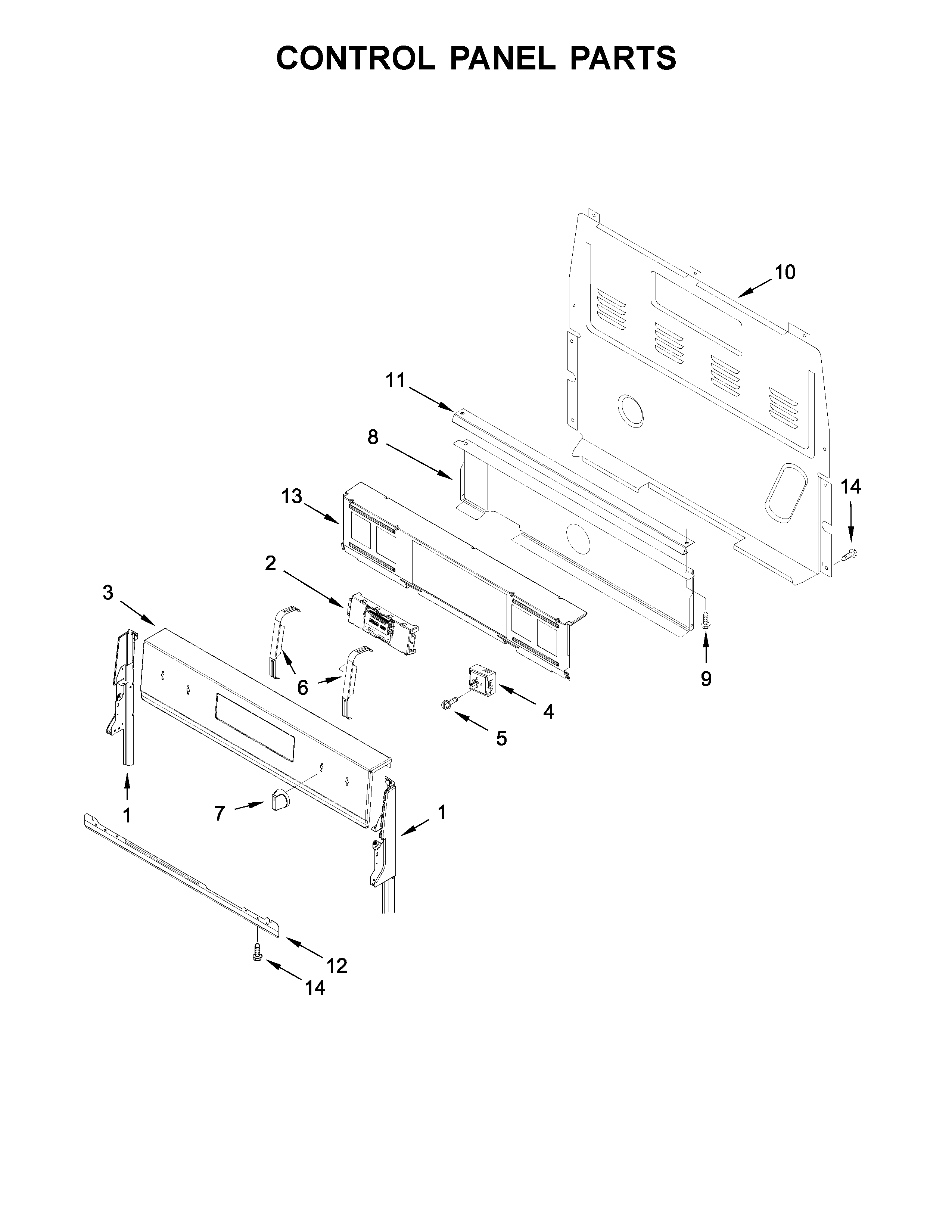 Whirlpool WFE550S0HW0 control panel parts diagram