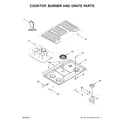 Whirlpool WCG97US6DS00 cooktop, burner and grate parts diagram