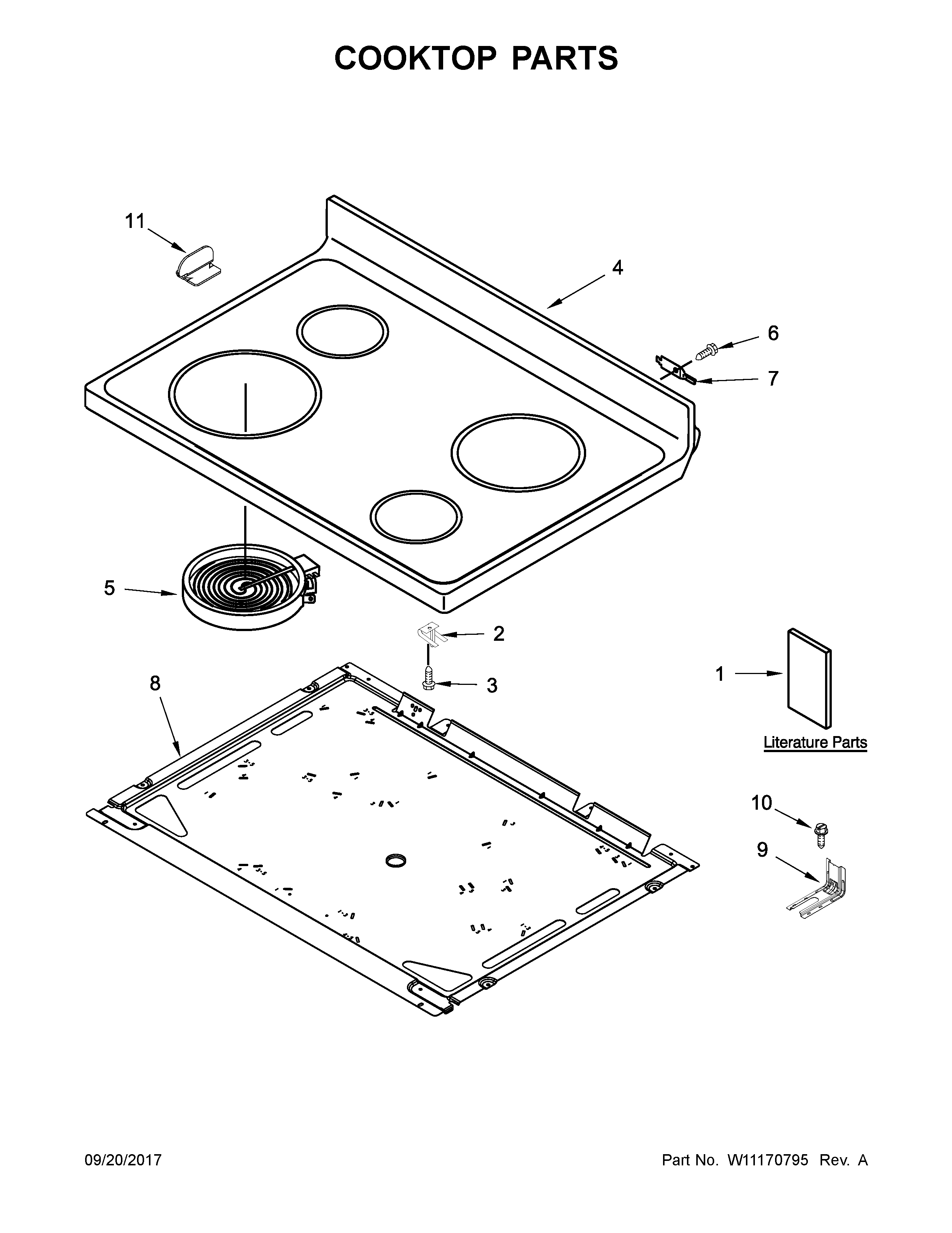 Ikea YIES350XW3 cooktop parts diagram