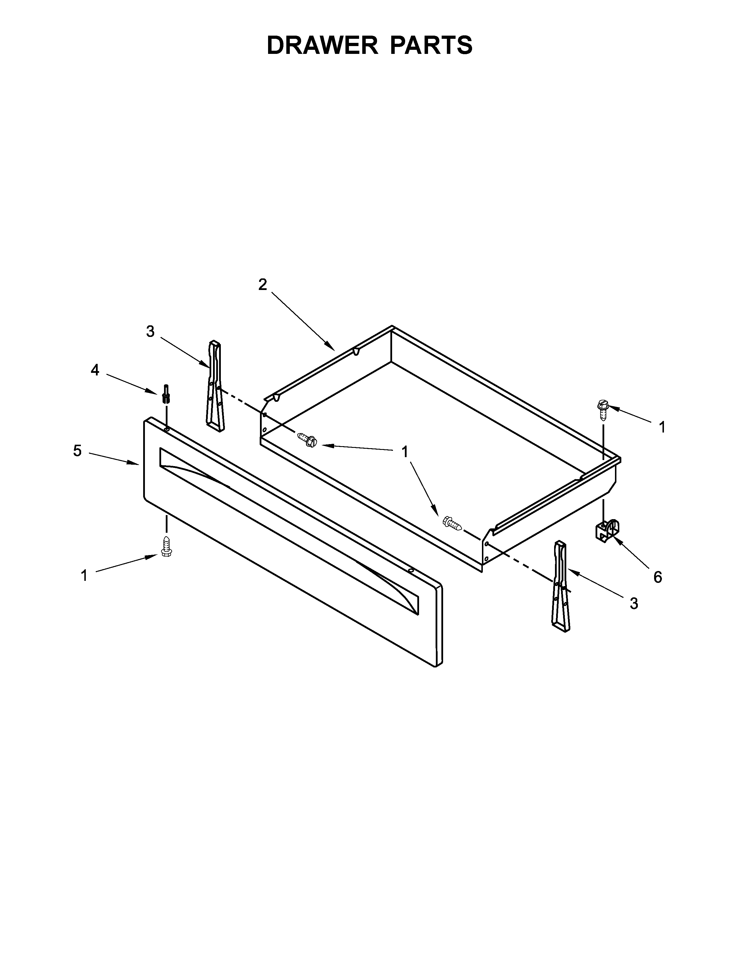 Ikea YIES350XW3 drawer parts diagram