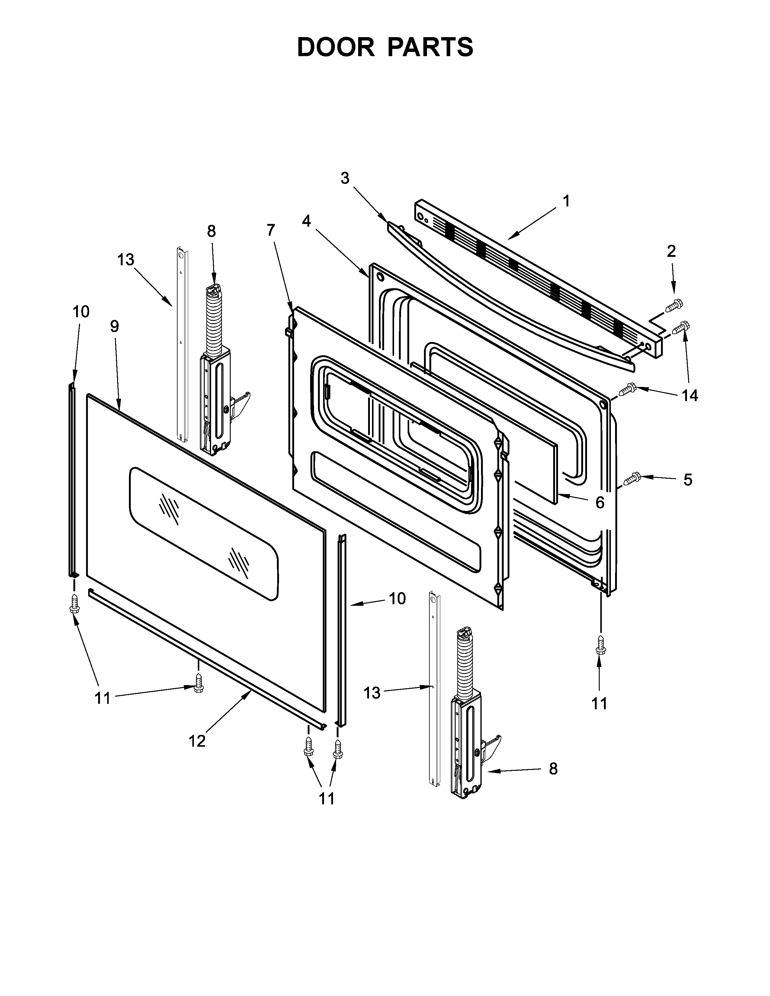 Ikea YIES350XW3 door parts diagram