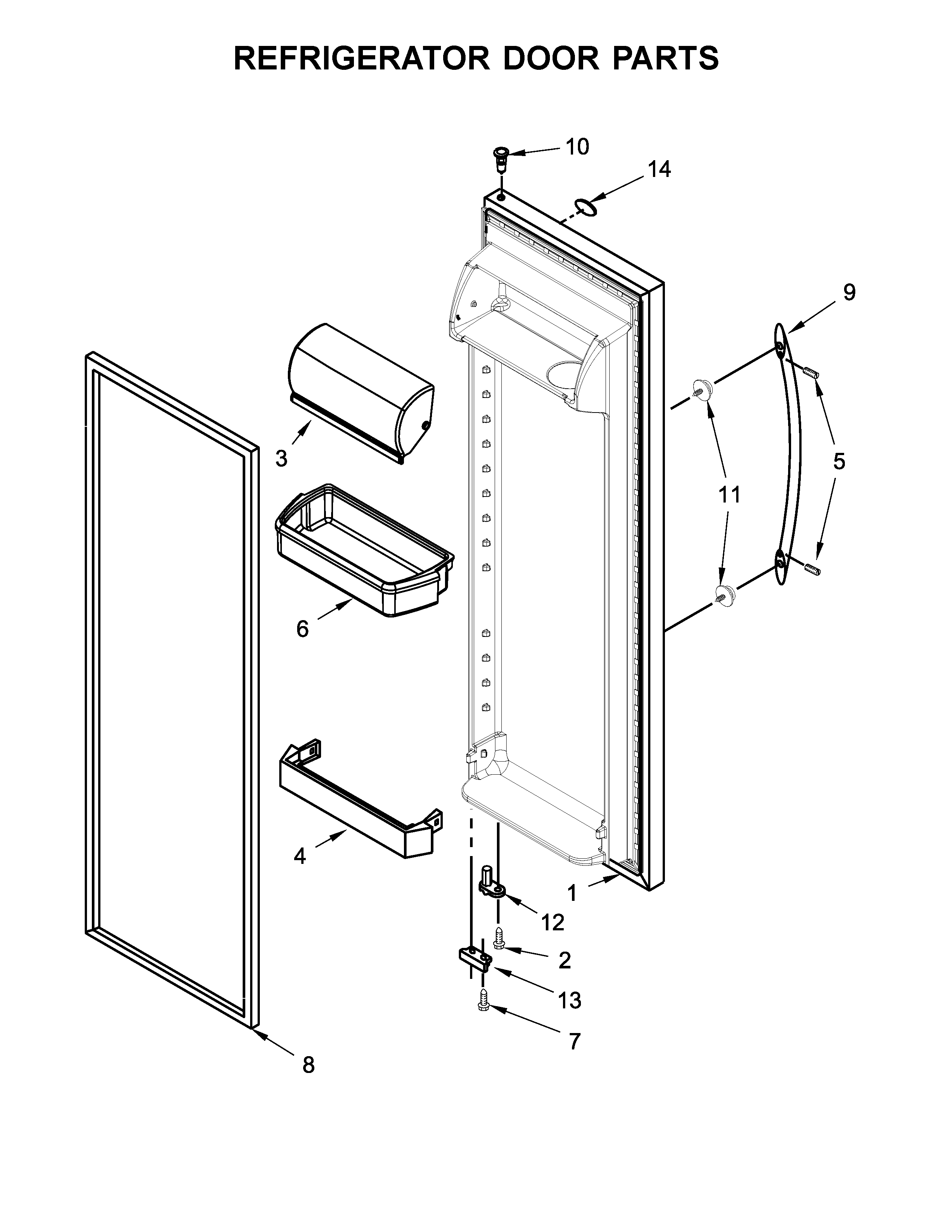 Whirlpool WRS325FNAH01 refrigerator door parts diagram
