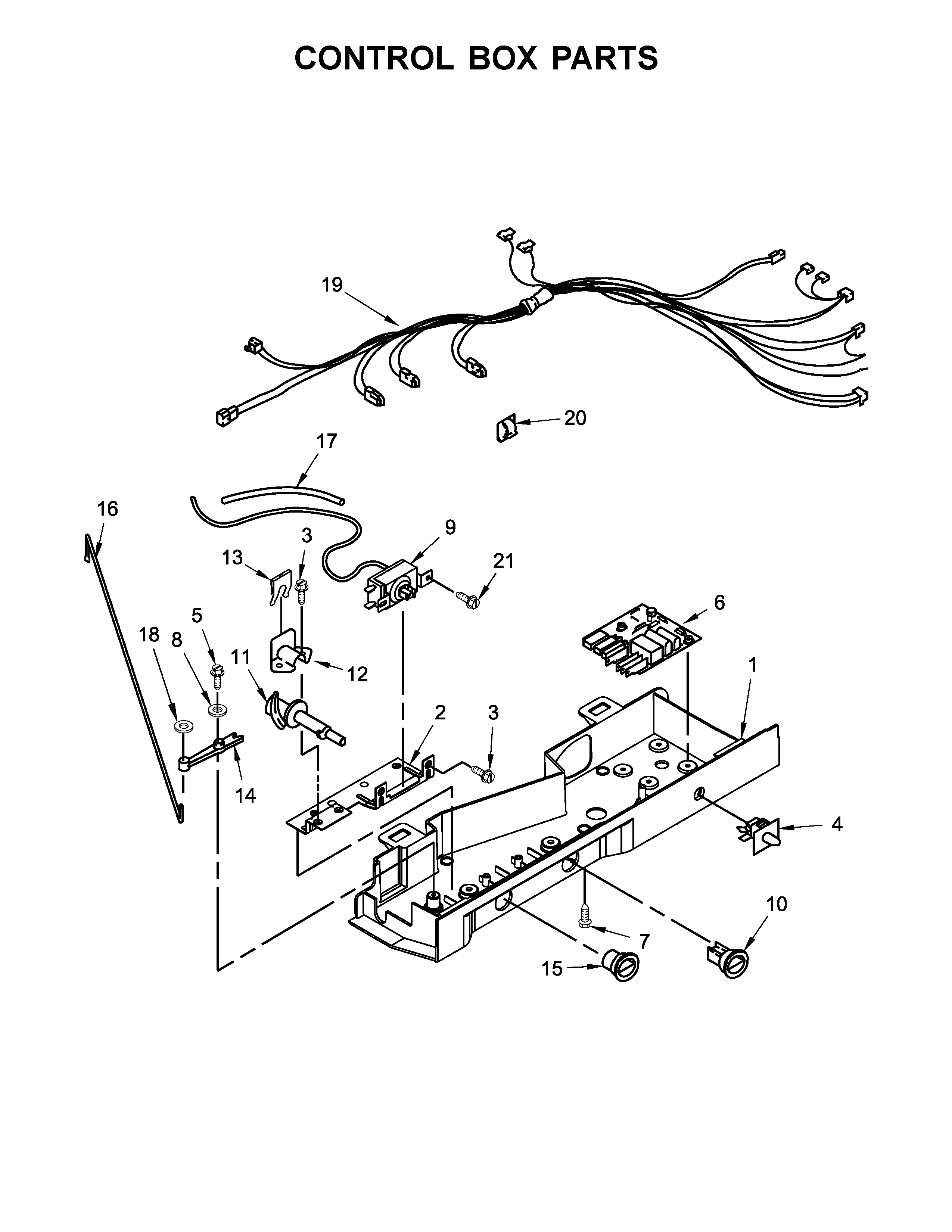 Whirlpool WRS325FNAH01 control box parts diagram