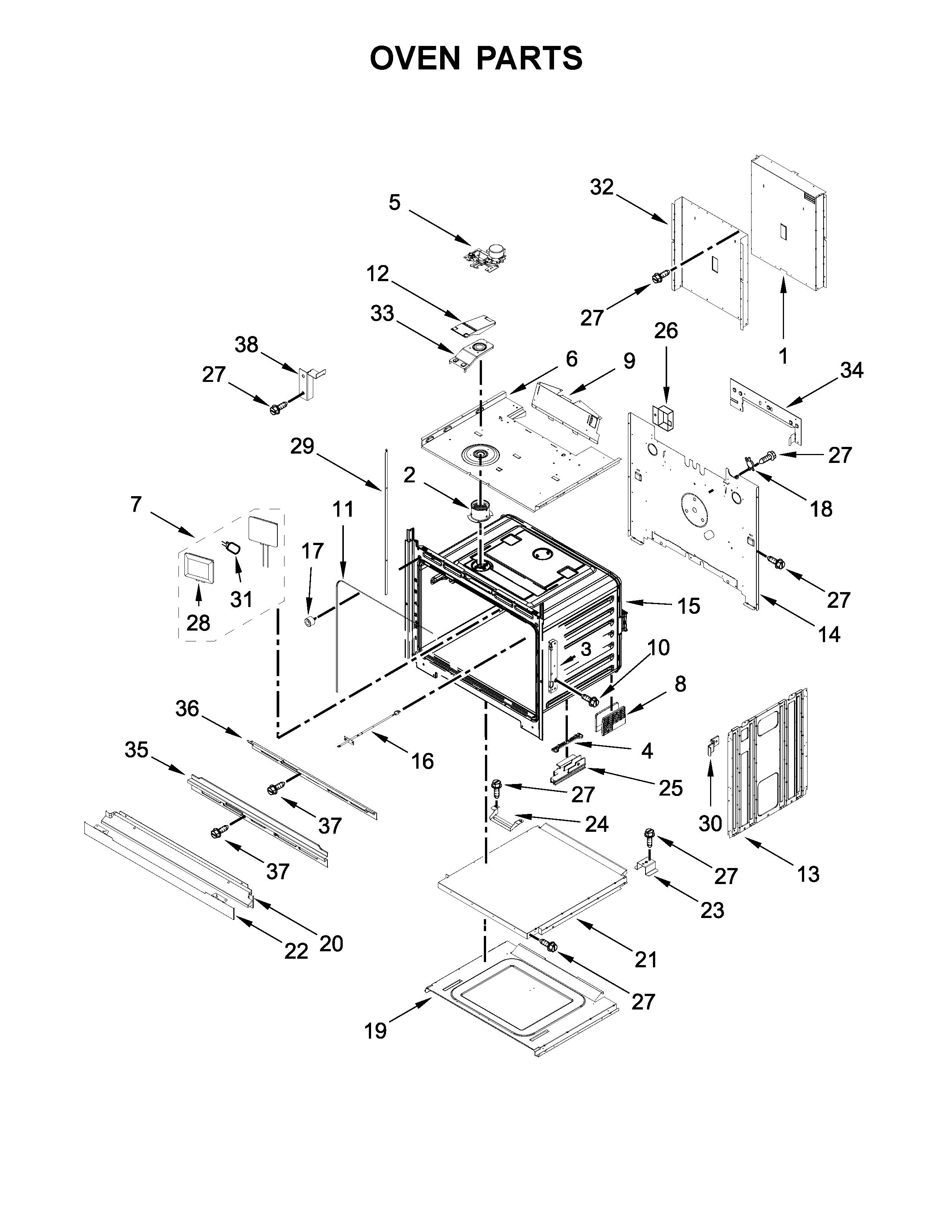 KitchenAid KODE507EWH02 oven parts diagram