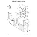 Whirlpool WTW7000DW3 top and cabinet parts diagram