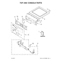 Whirlpool 7MWED90HEFW1 top and console parts diagram