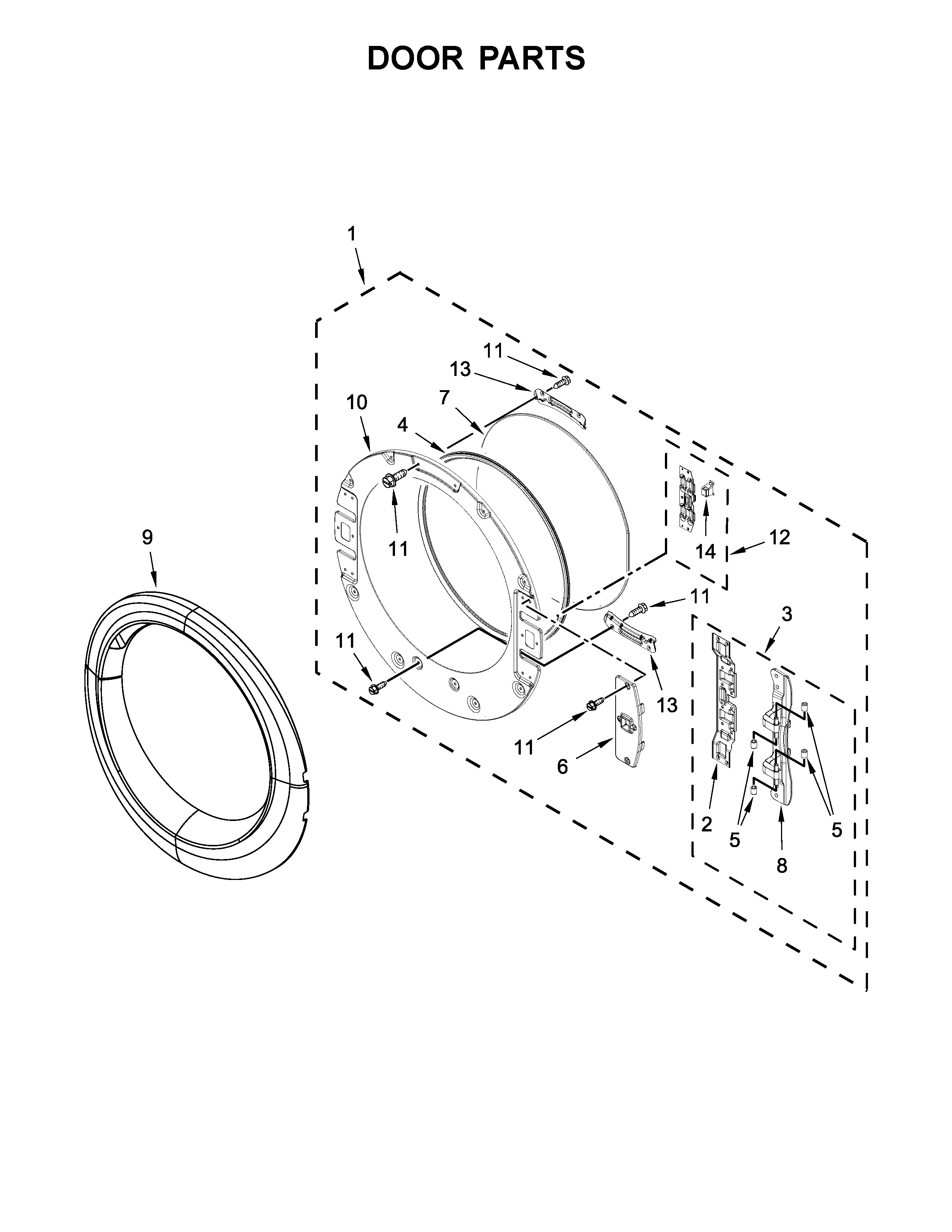 Whirlpool 7MWED90HEFW1 door parts diagram