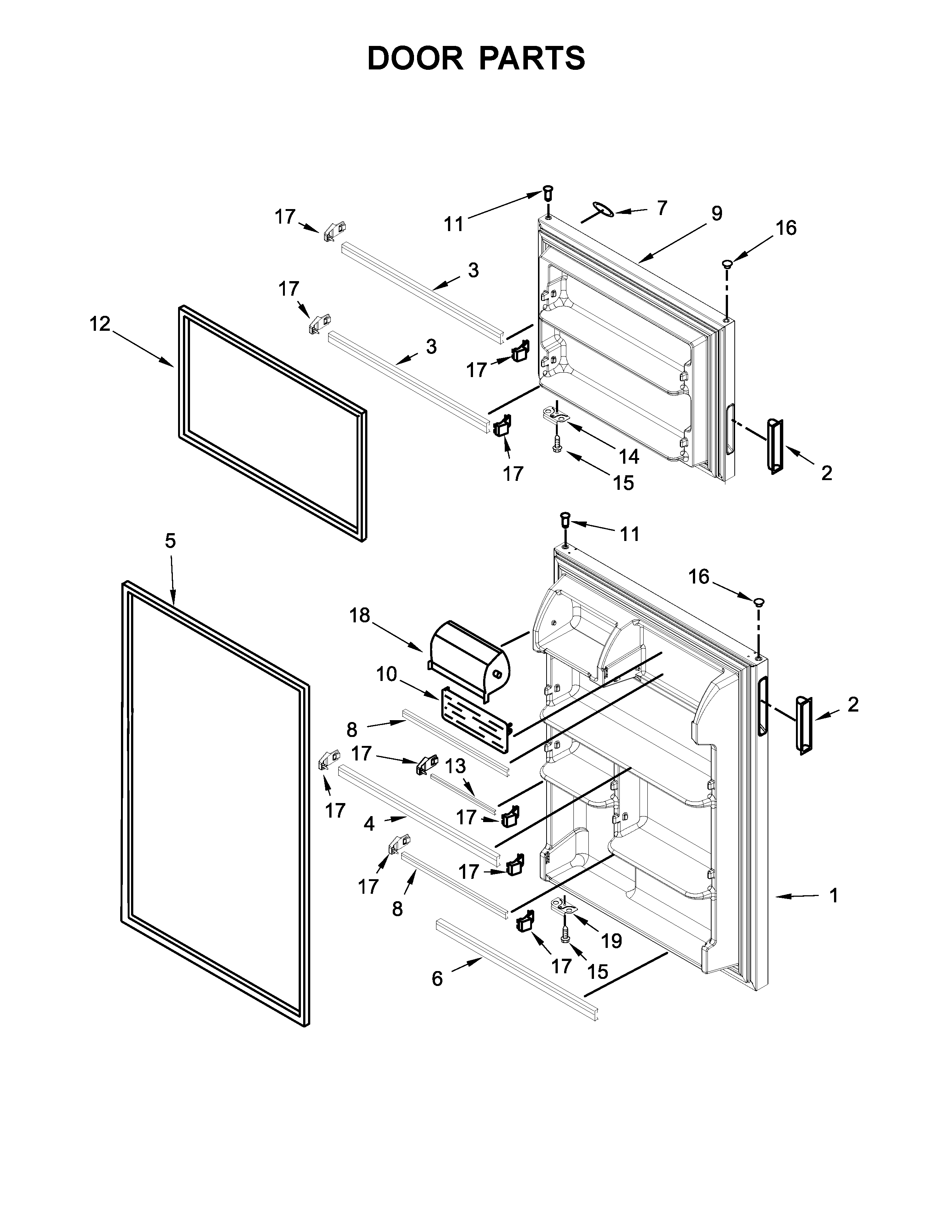 Amana ART318FFDW03 door parts diagram