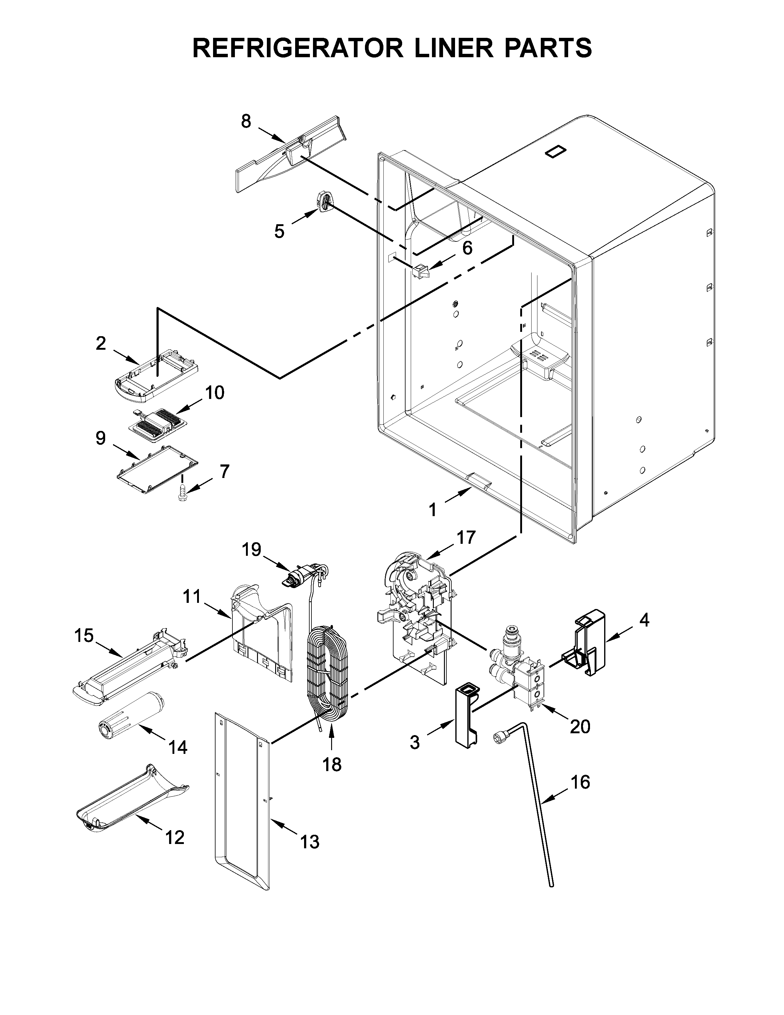 Maytag MFI2570FEZ05 refrigerator liner parts diagram