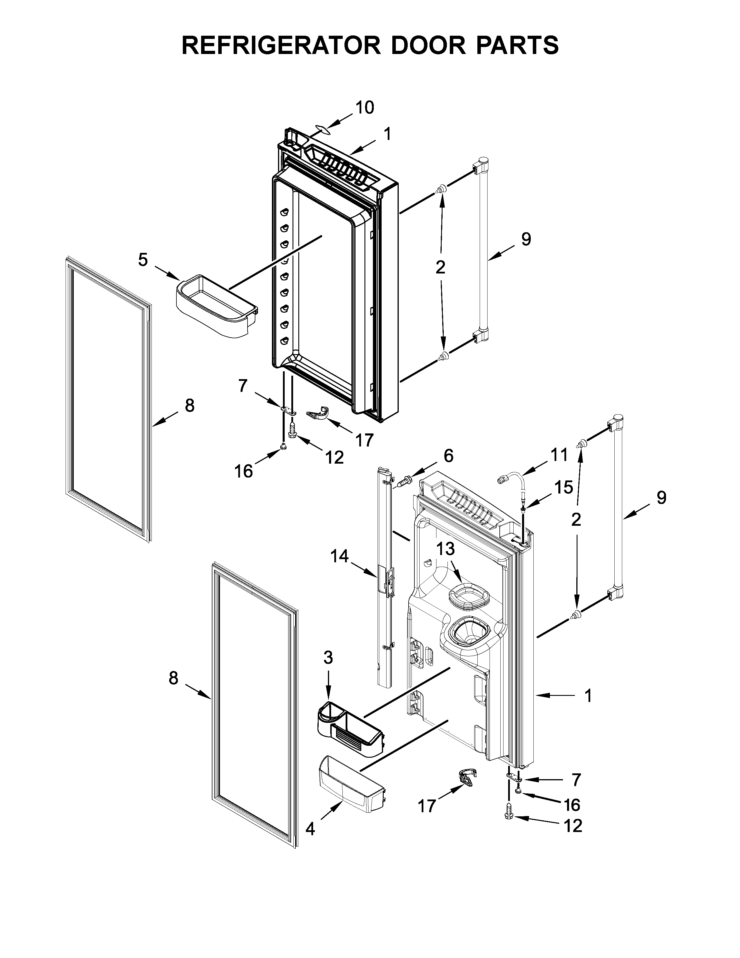 Maytag MFI2570FEZ05 refrigerator door parts diagram