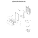 Whirlpool WRX988SIBB00 dispenser front parts diagram