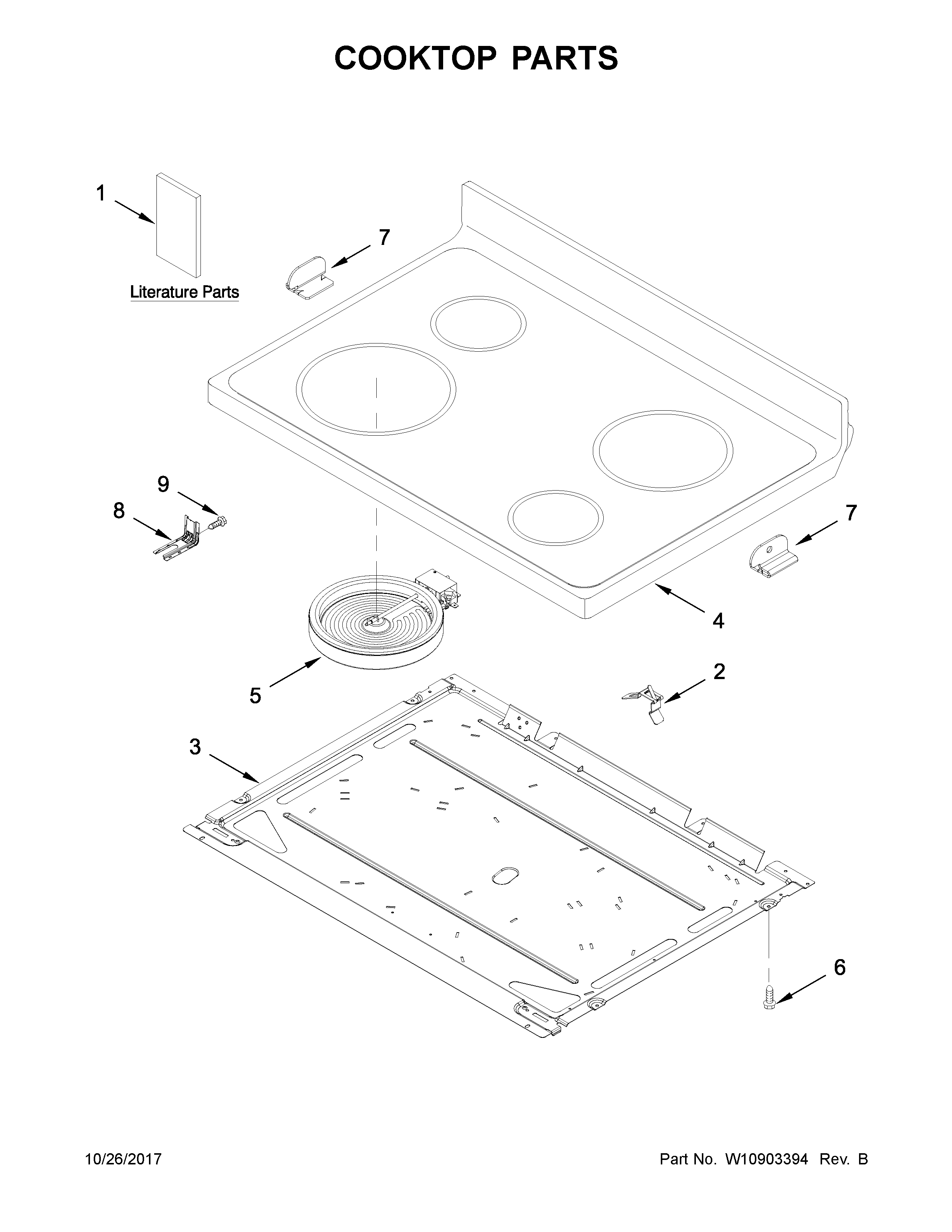 Amana AER6303MFW0 cooktop parts diagram