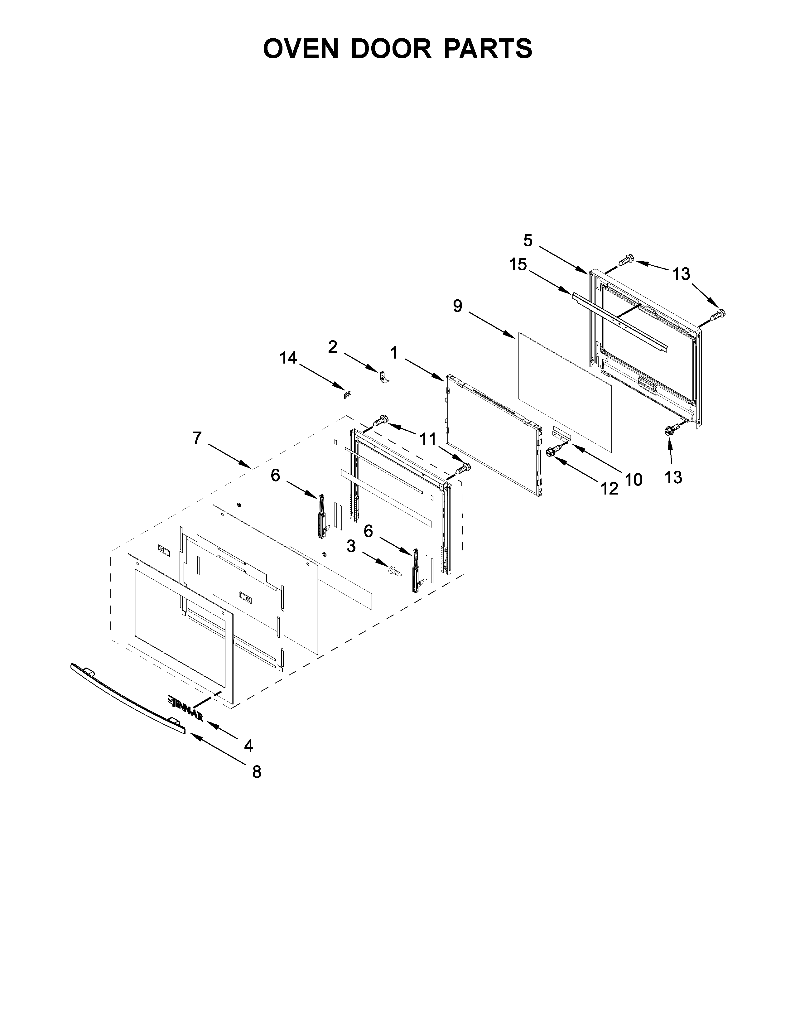 Jenn-Air JJW2427DS02 oven door parts diagram