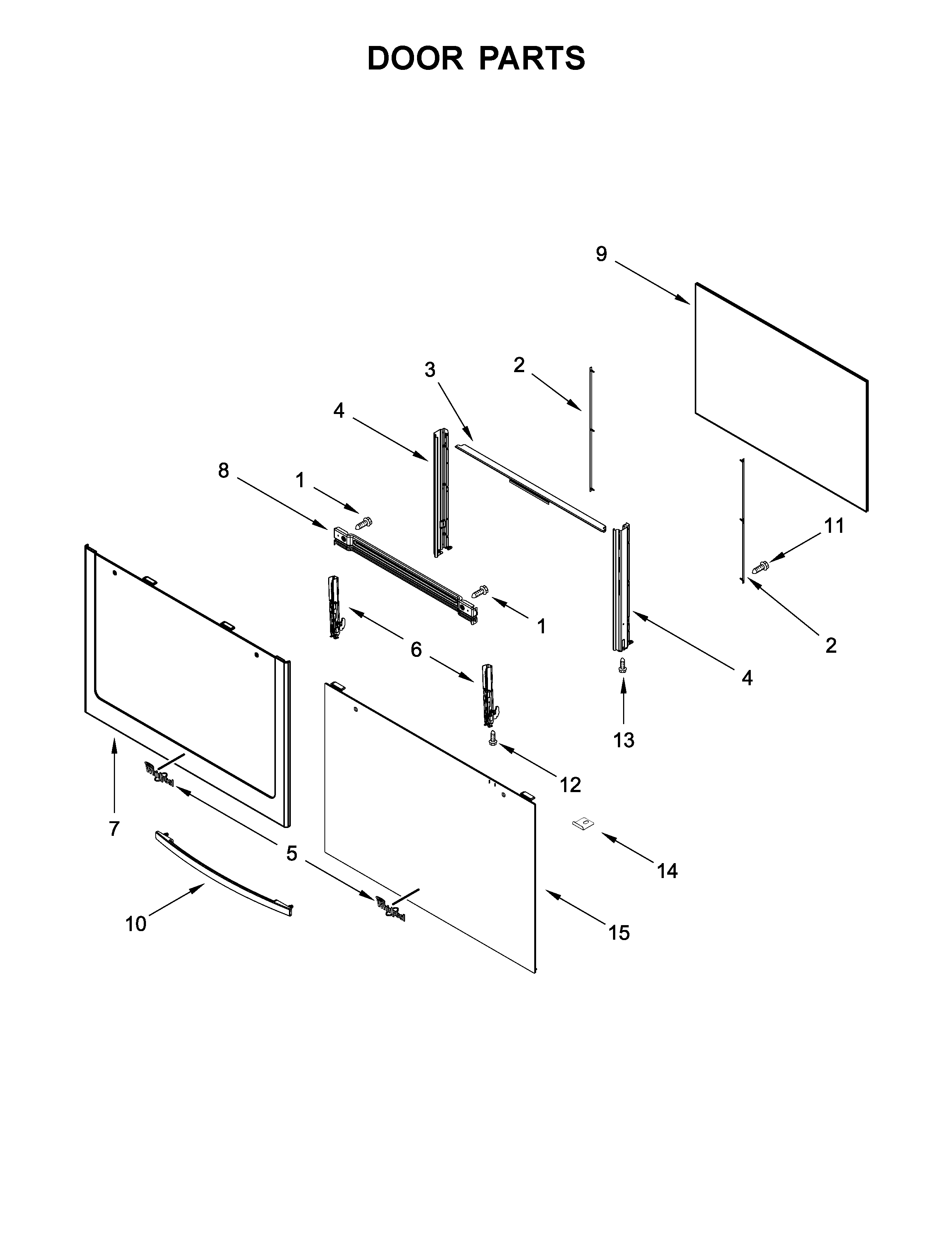 Whirlpool WFG505M0BW2 door parts diagram