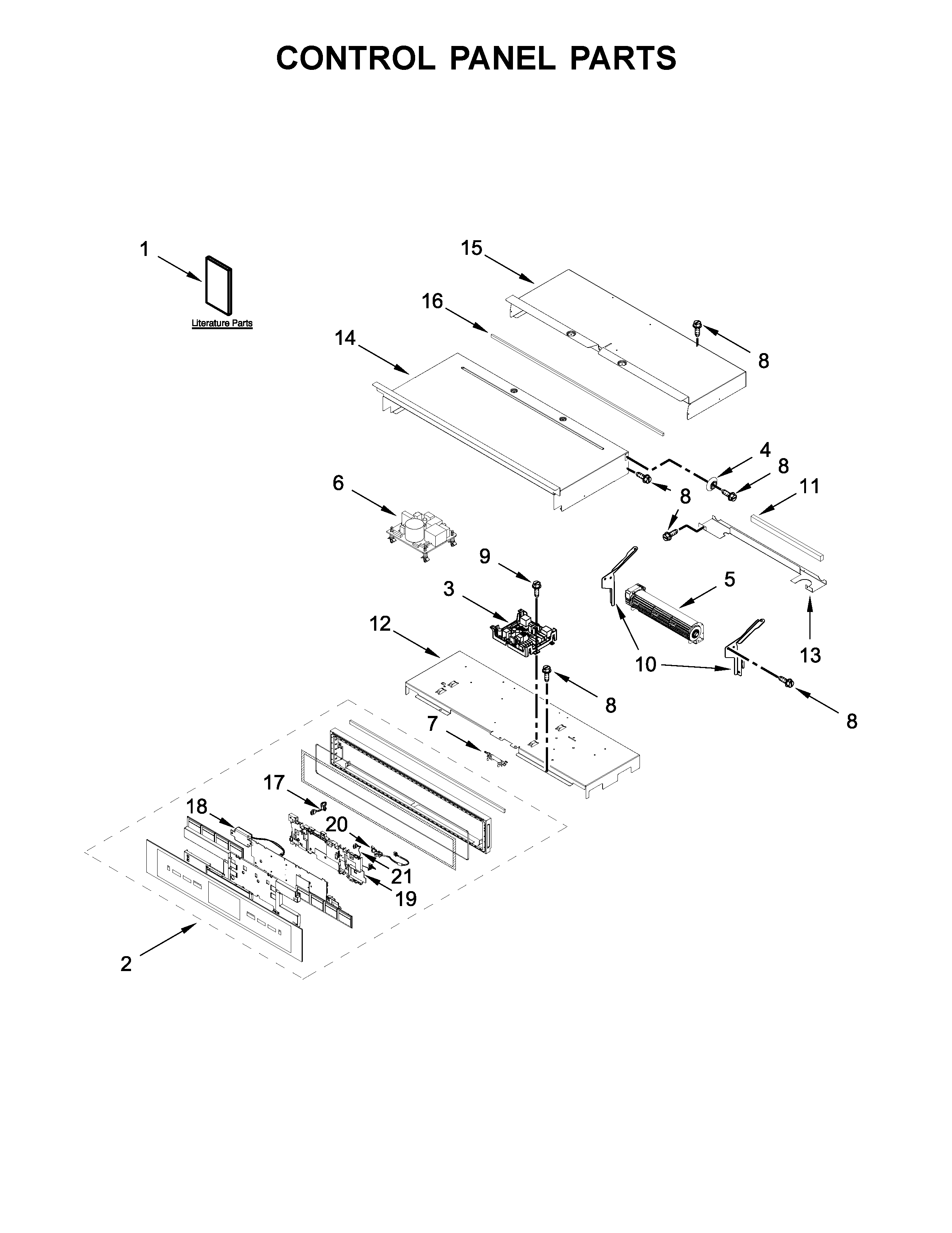 Jenn-Air JJW2427DB02 control panel parts diagram