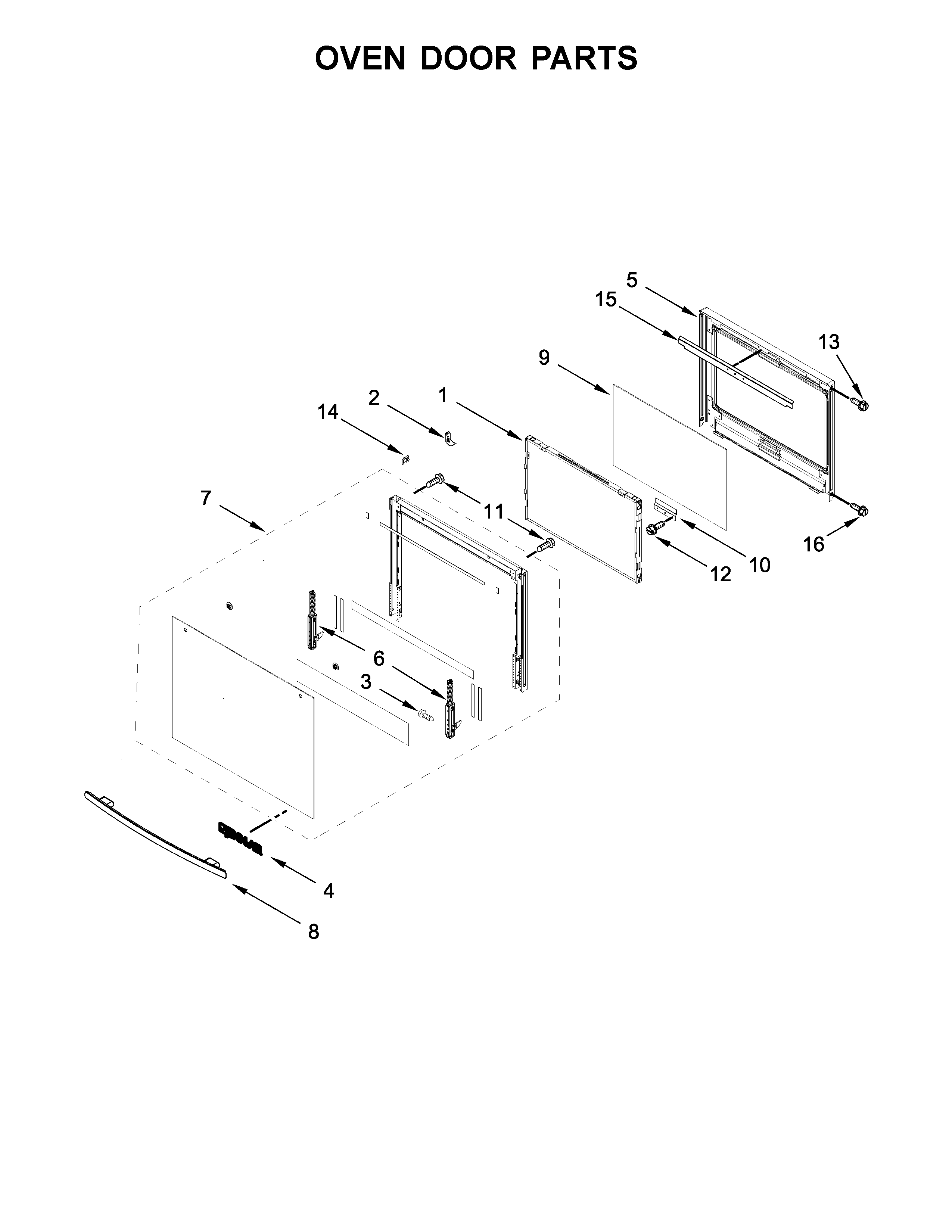 Jenn-Air JJW2427DB02 oven door parts diagram