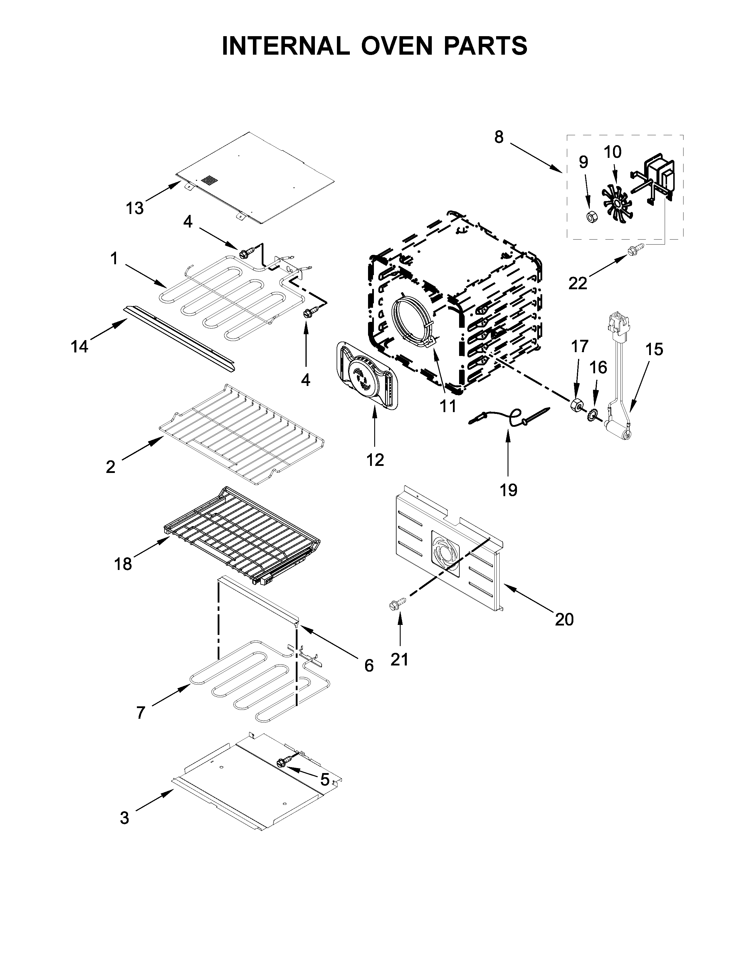Jenn-Air JJW2427DB02 internal oven parts diagram