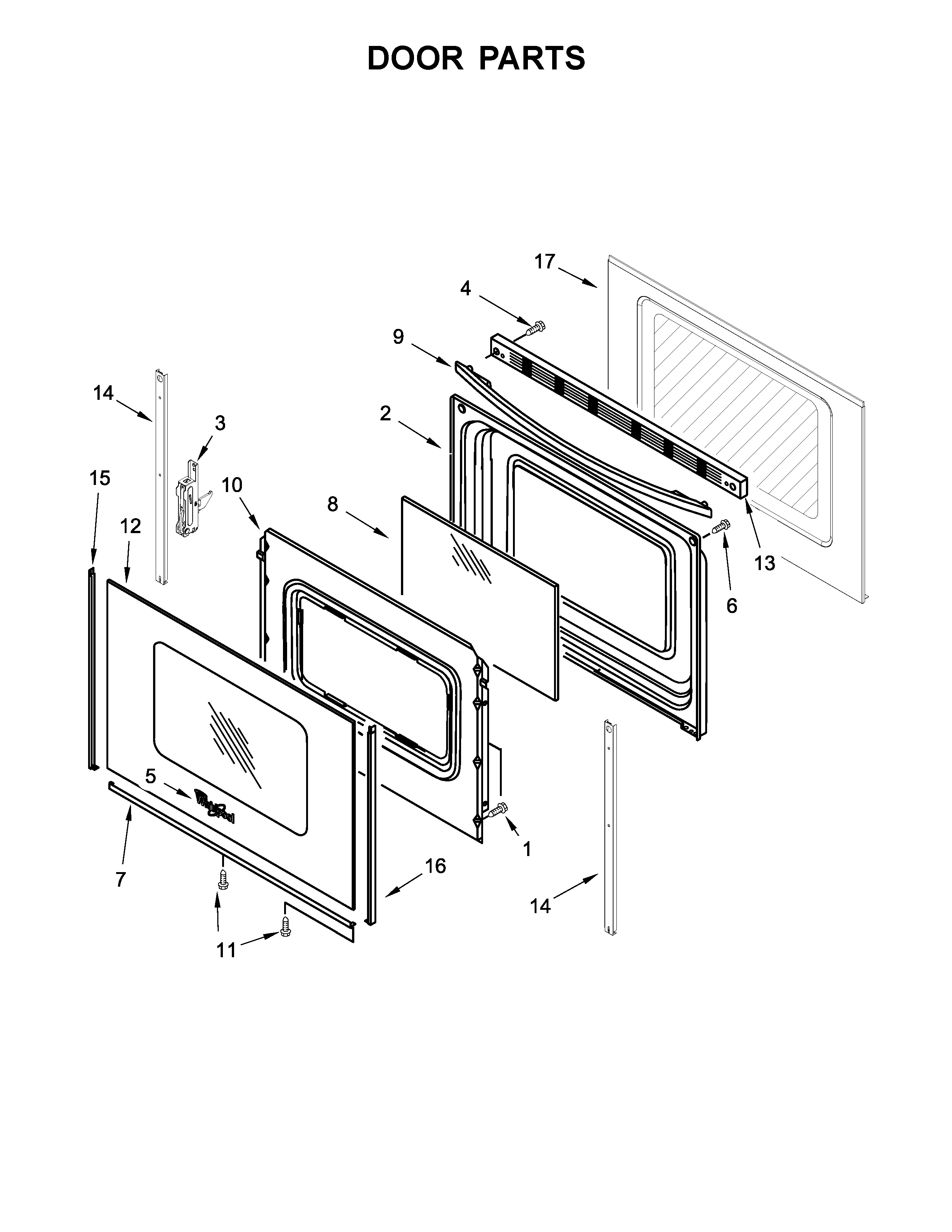Amana YACS4303MFW1 door parts diagram