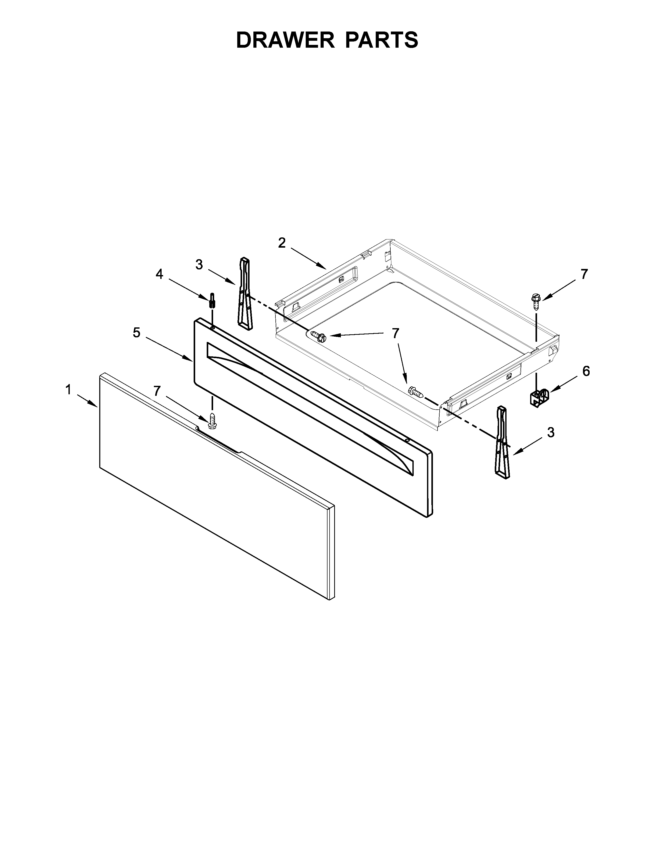Amana YACS4303MFW1 drawer parts diagram