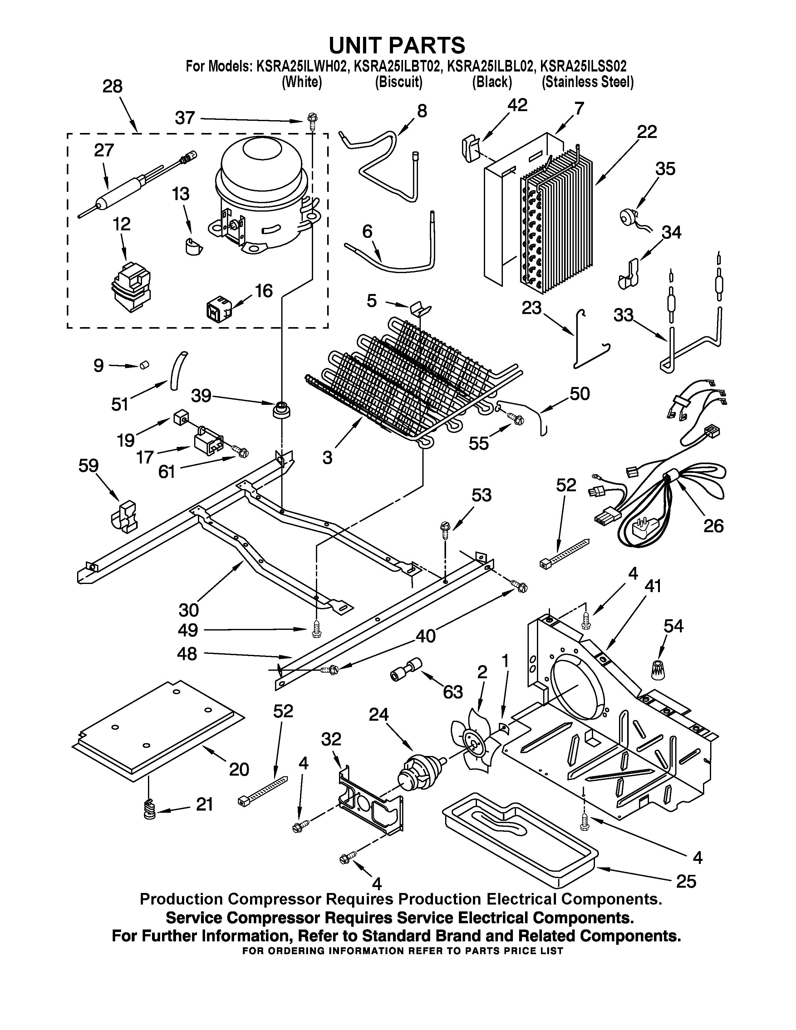 KitchenAid KSRA25ILBT02 unit parts diagram