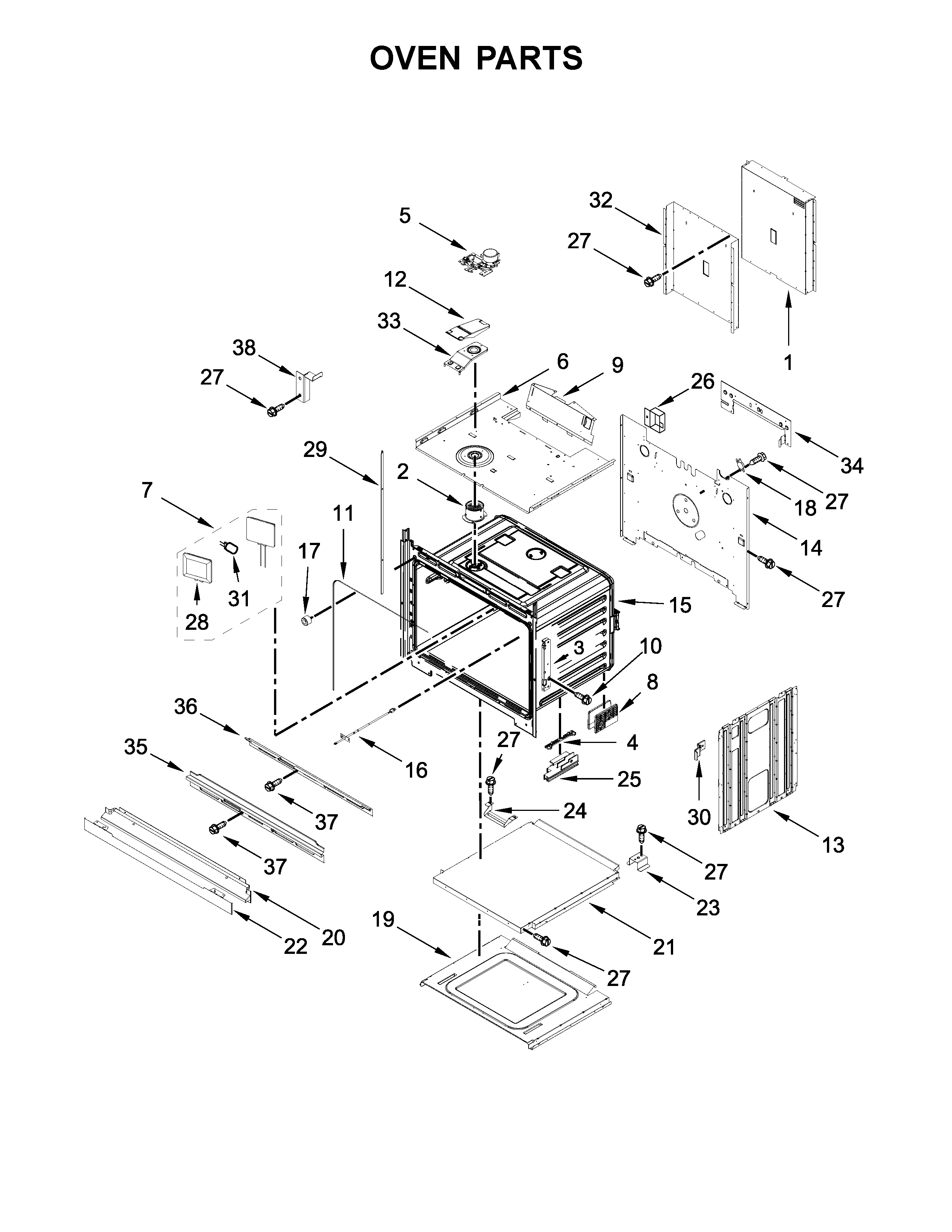 KitchenAid KODE507EBS03 oven parts diagram