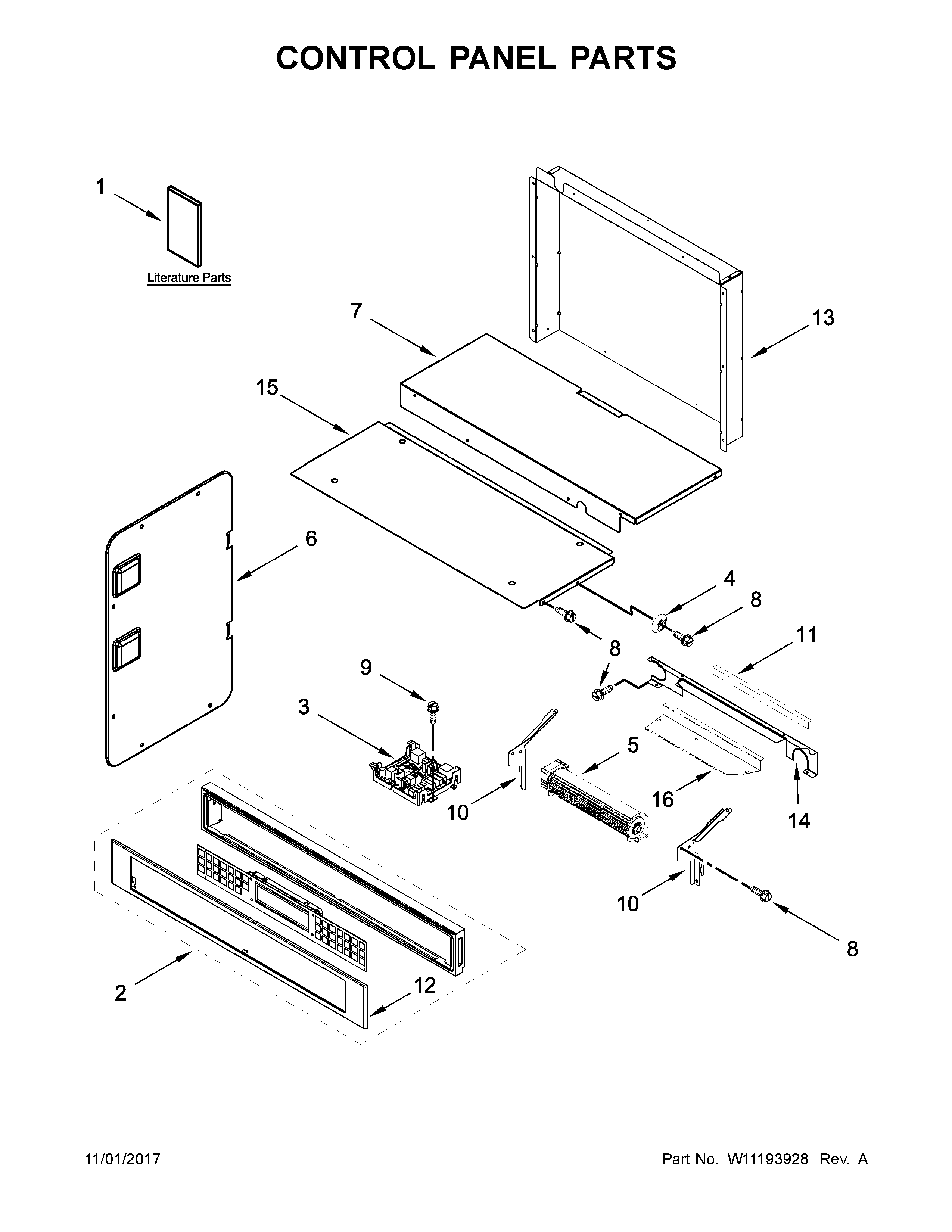 KitchenAid KOCE500ESS06 control panel parts diagram