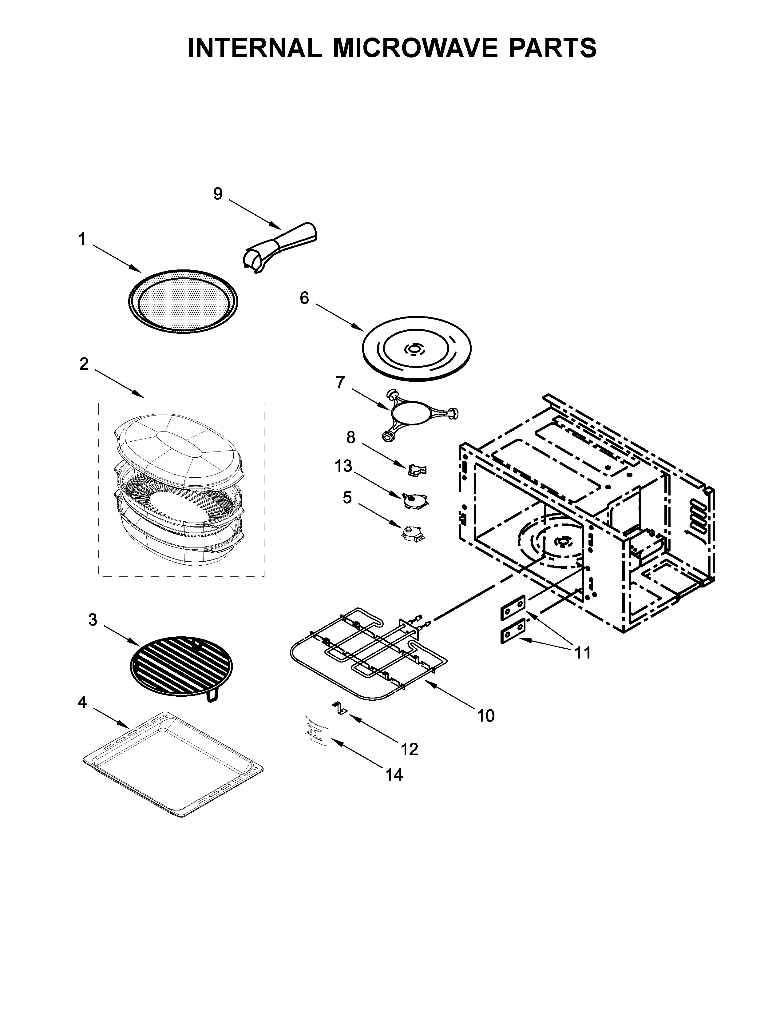 KitchenAid KOCE500ESS06 internal microwave parts diagram