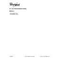 Whirlpool WFG505M0BW1 cover sheet diagram