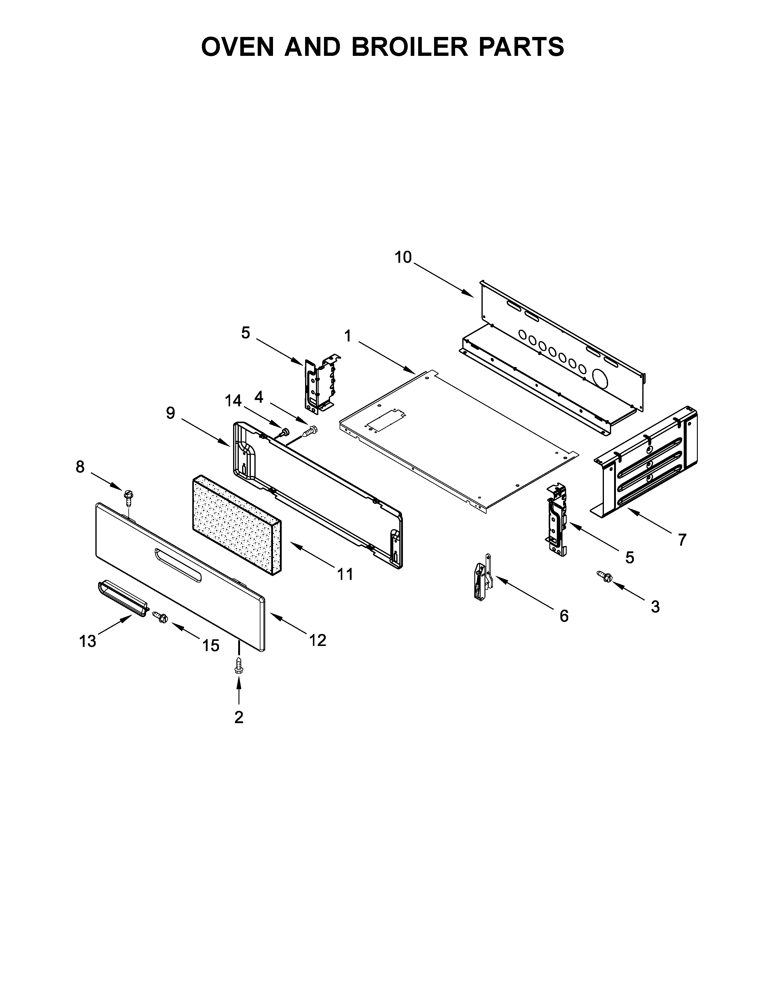 Whirlpool WFG505M0BS1 oven and broiler parts diagram