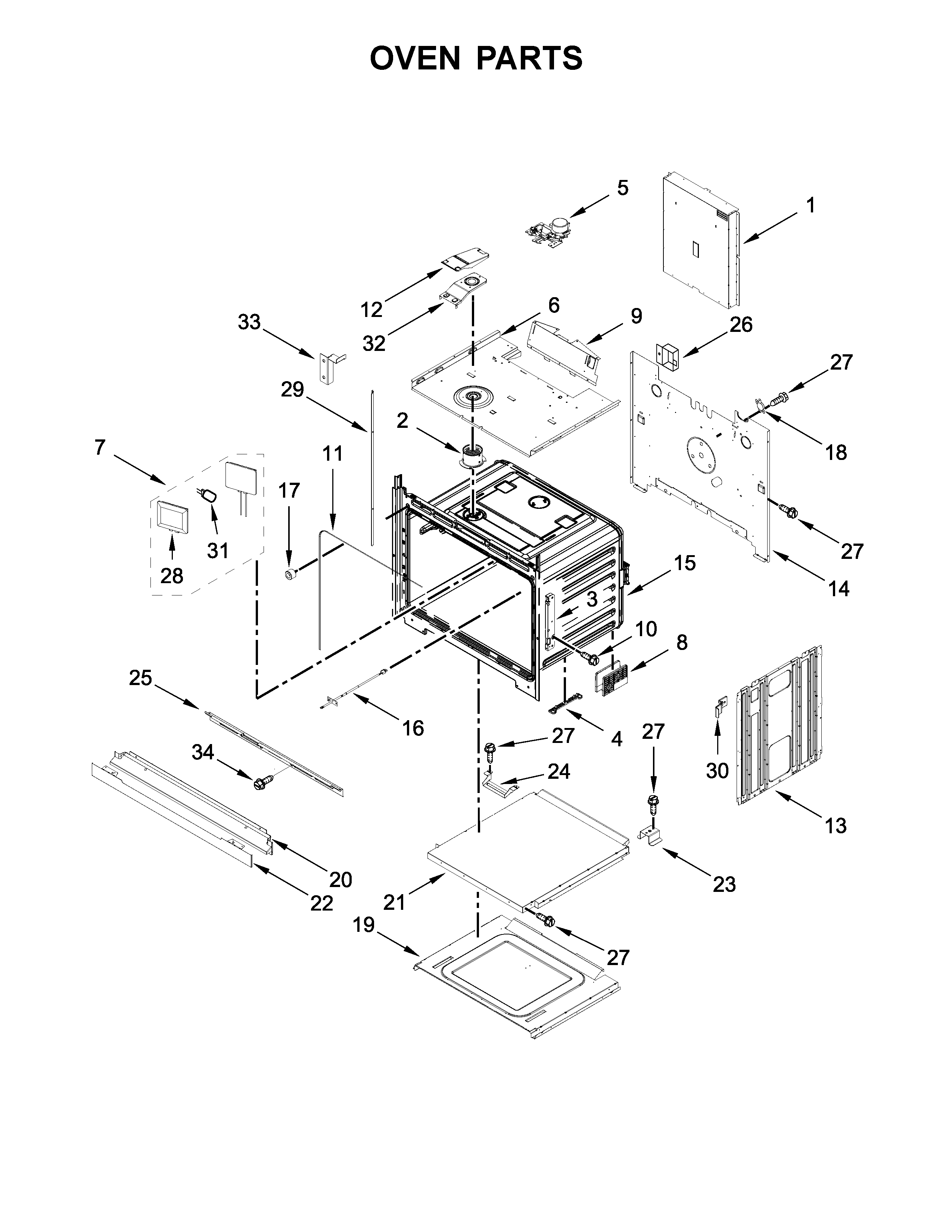 Jenn-Air JJW2430DP02 oven parts diagram