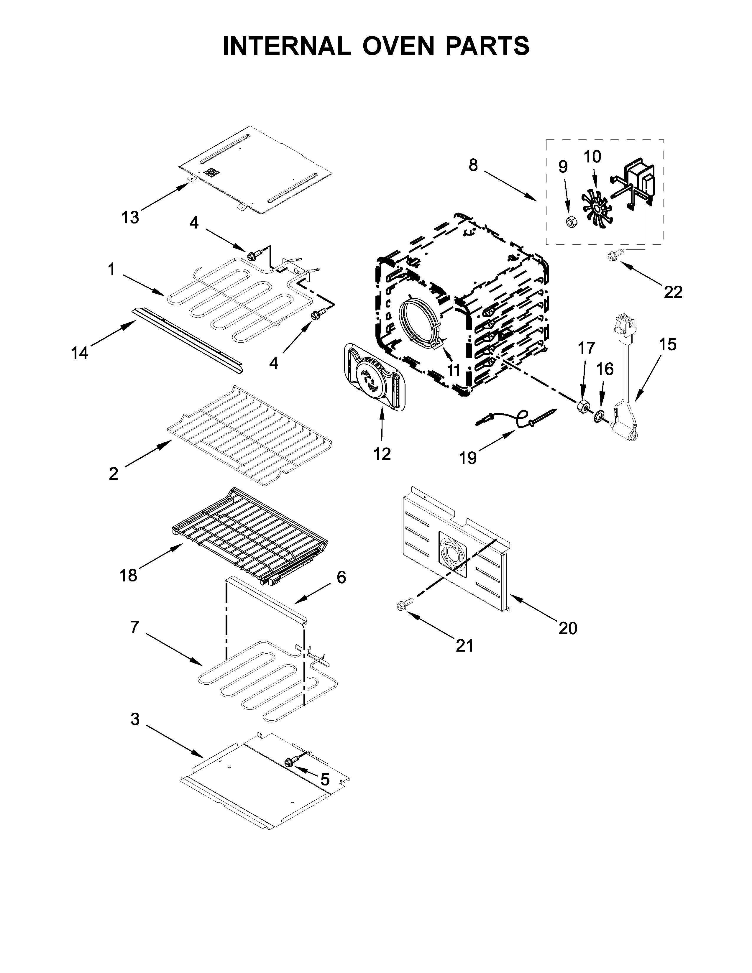 Jenn-Air JJW2430DP02 internal oven parts diagram