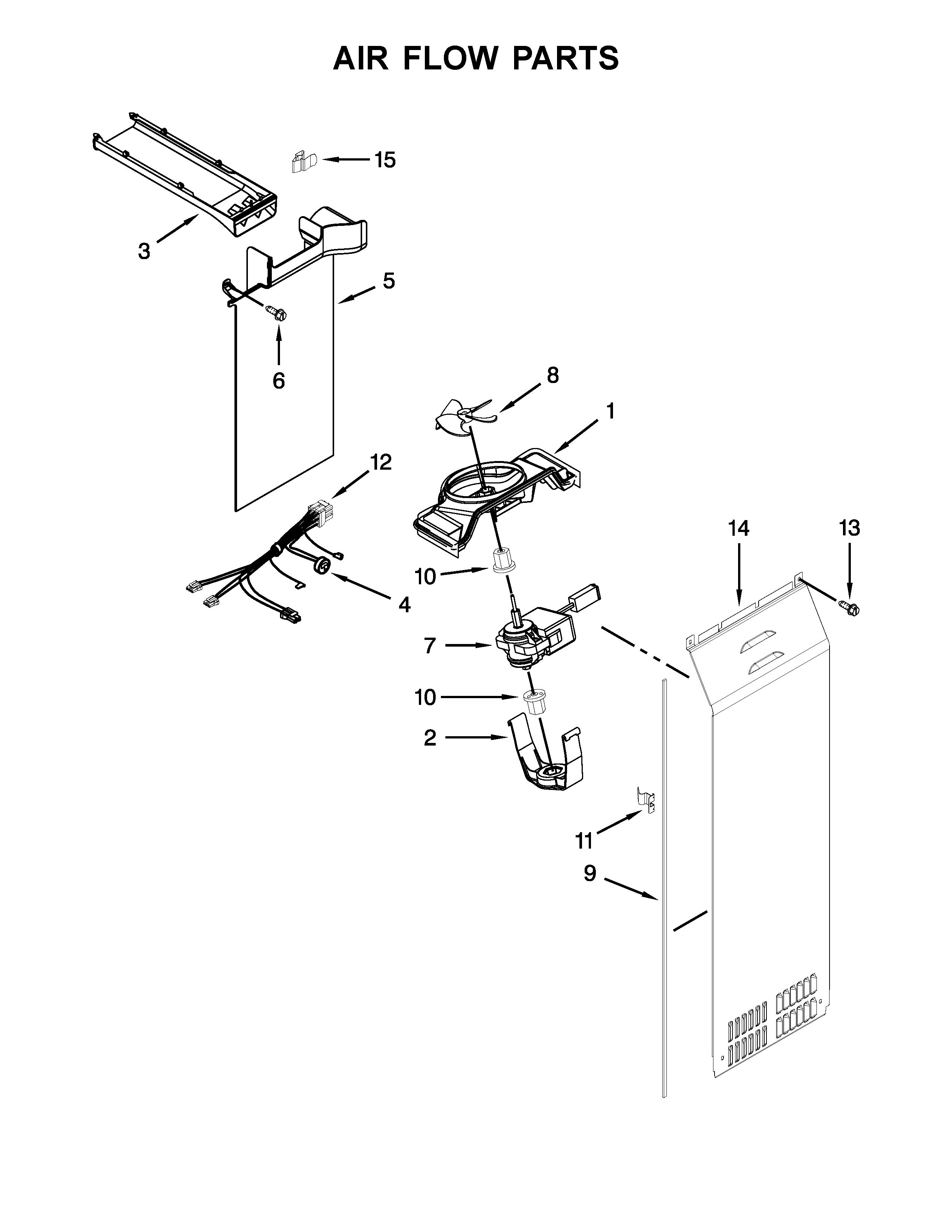 KitchenAid KSC23C8EYW02 air flow parts diagram