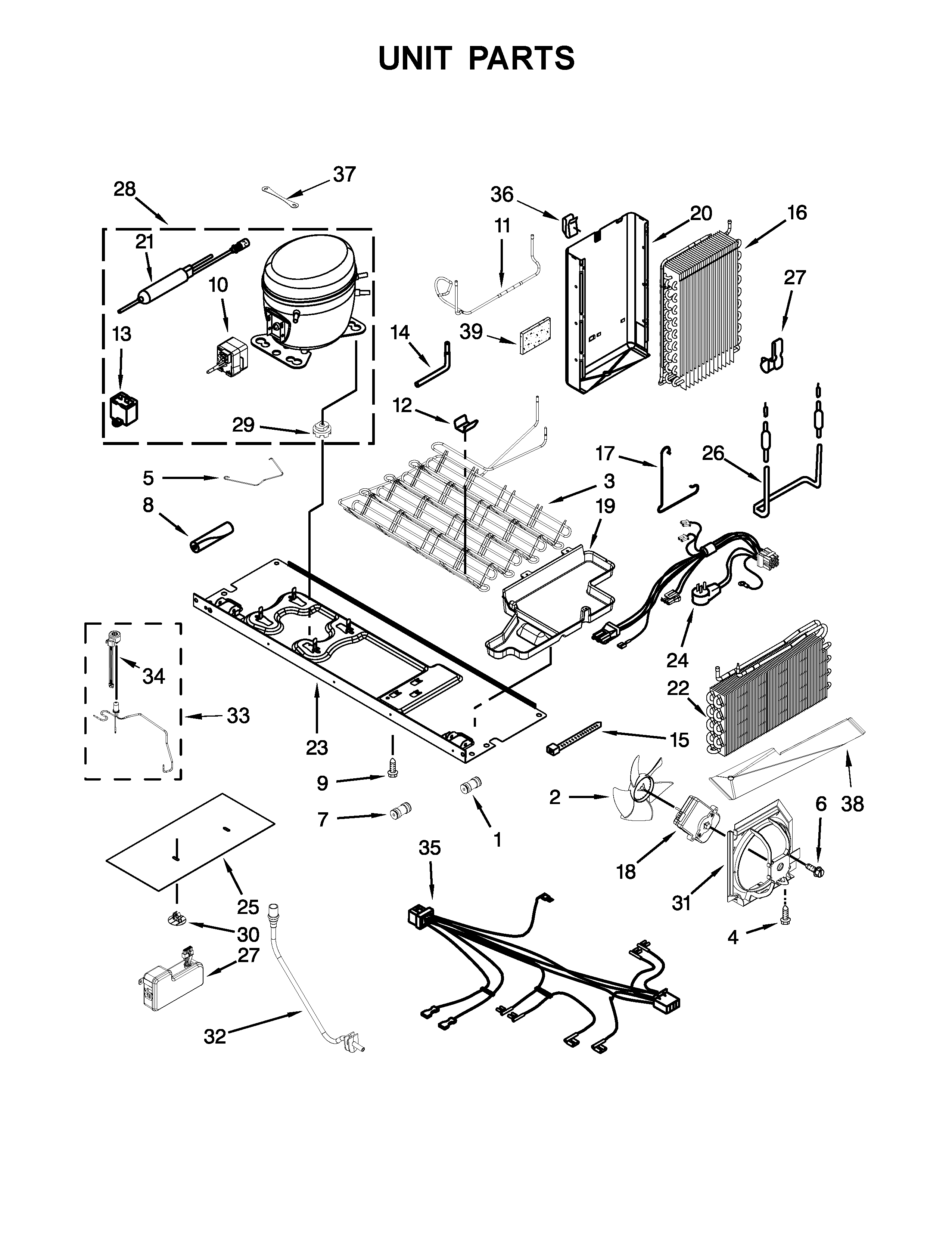 KitchenAid KSC23C8EYW02 unit parts diagram