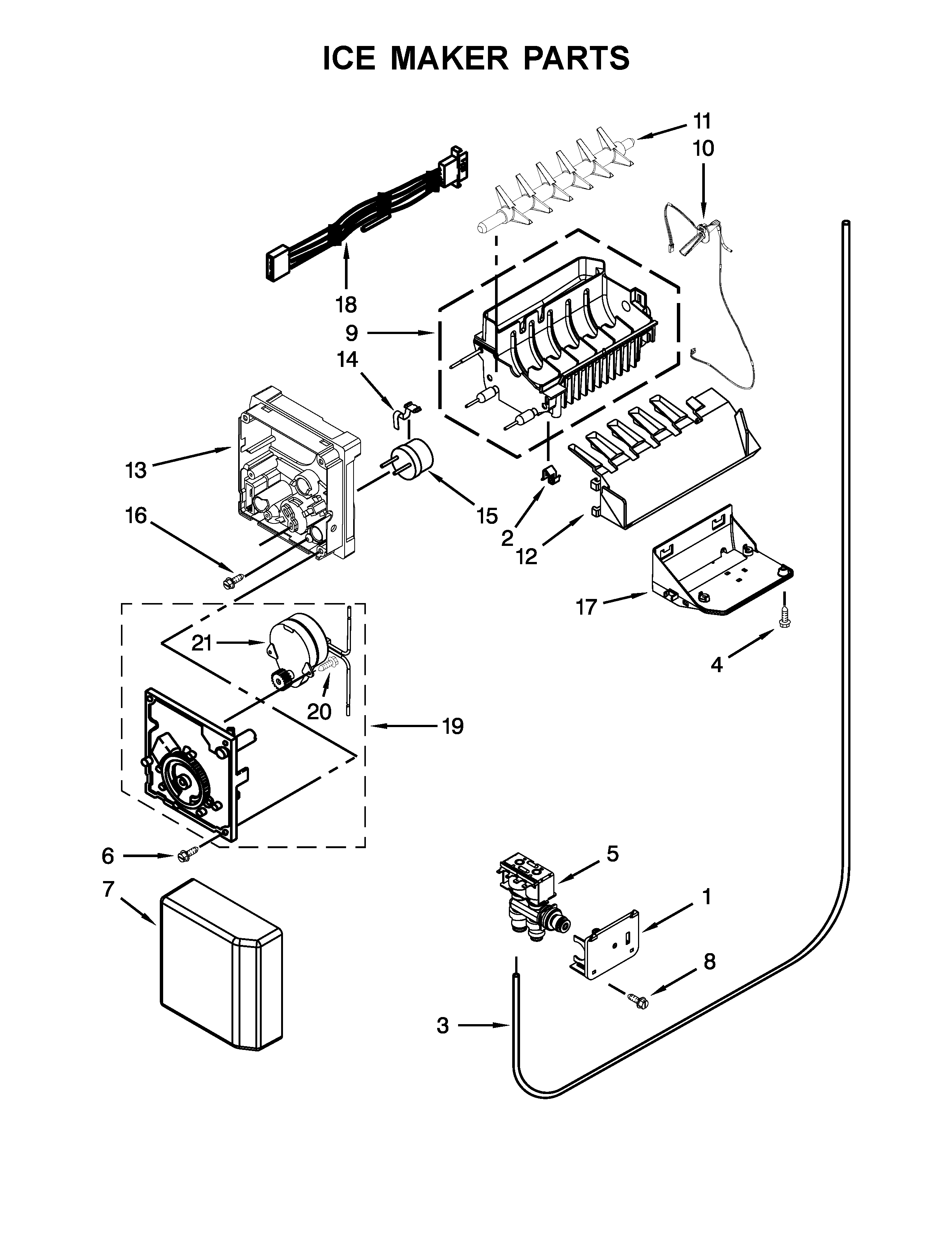 KitchenAid KSC23C8EYW02 ice maker parts diagram