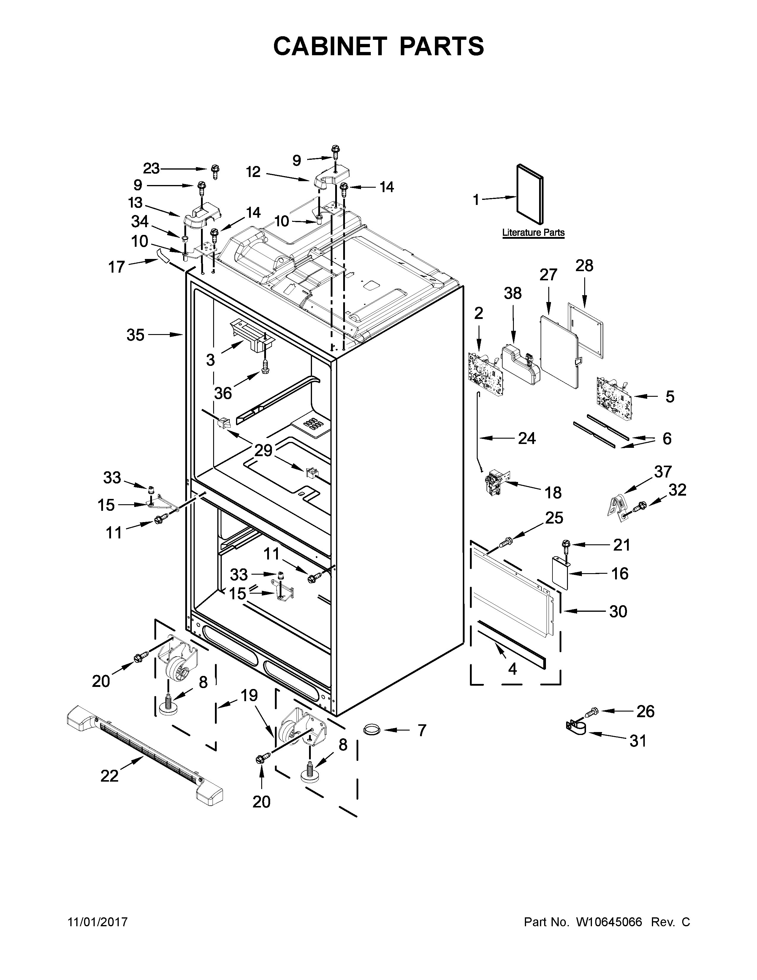 KitchenAid KFIV29PCMS03 cabinet parts diagram