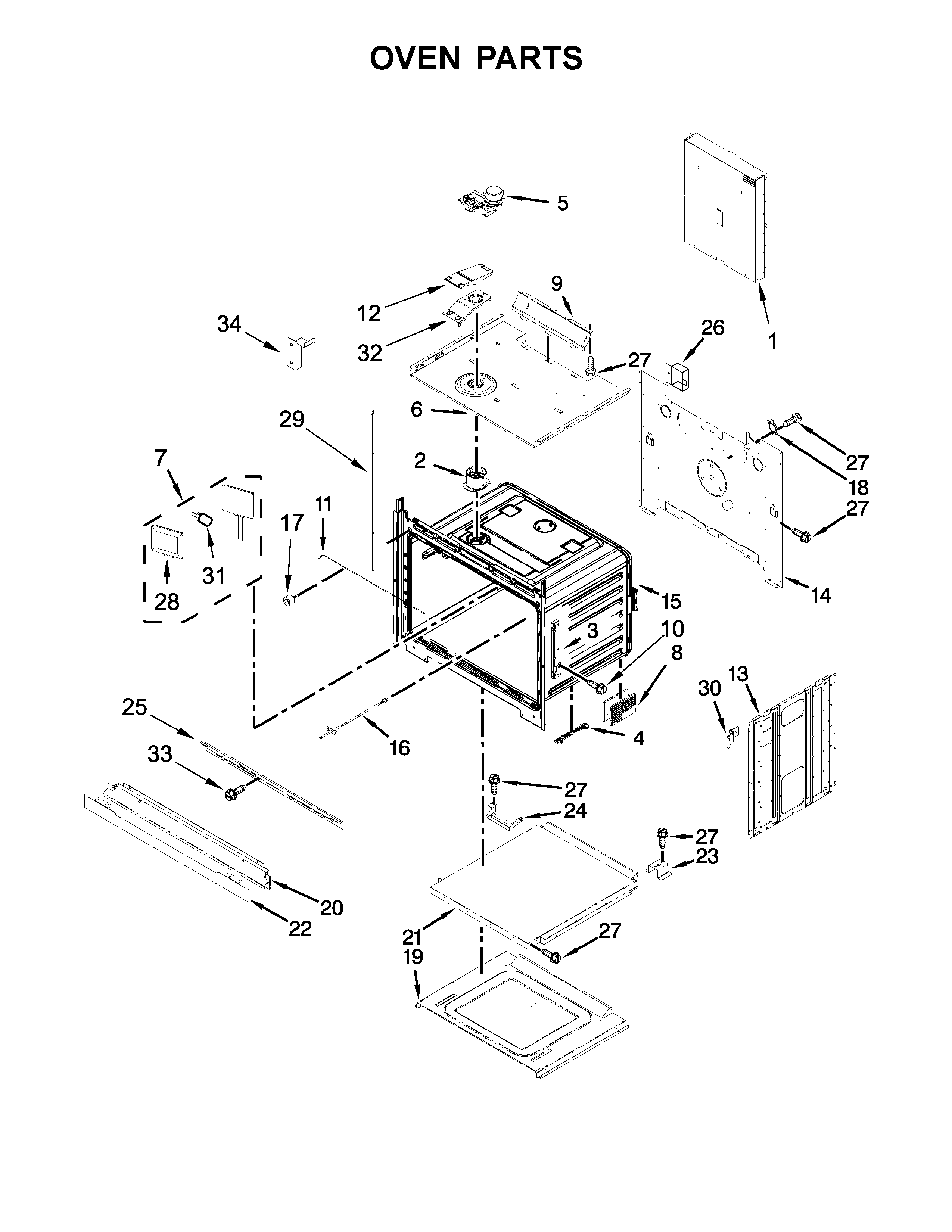 KitchenAid KOST100ESS01 oven parts diagram