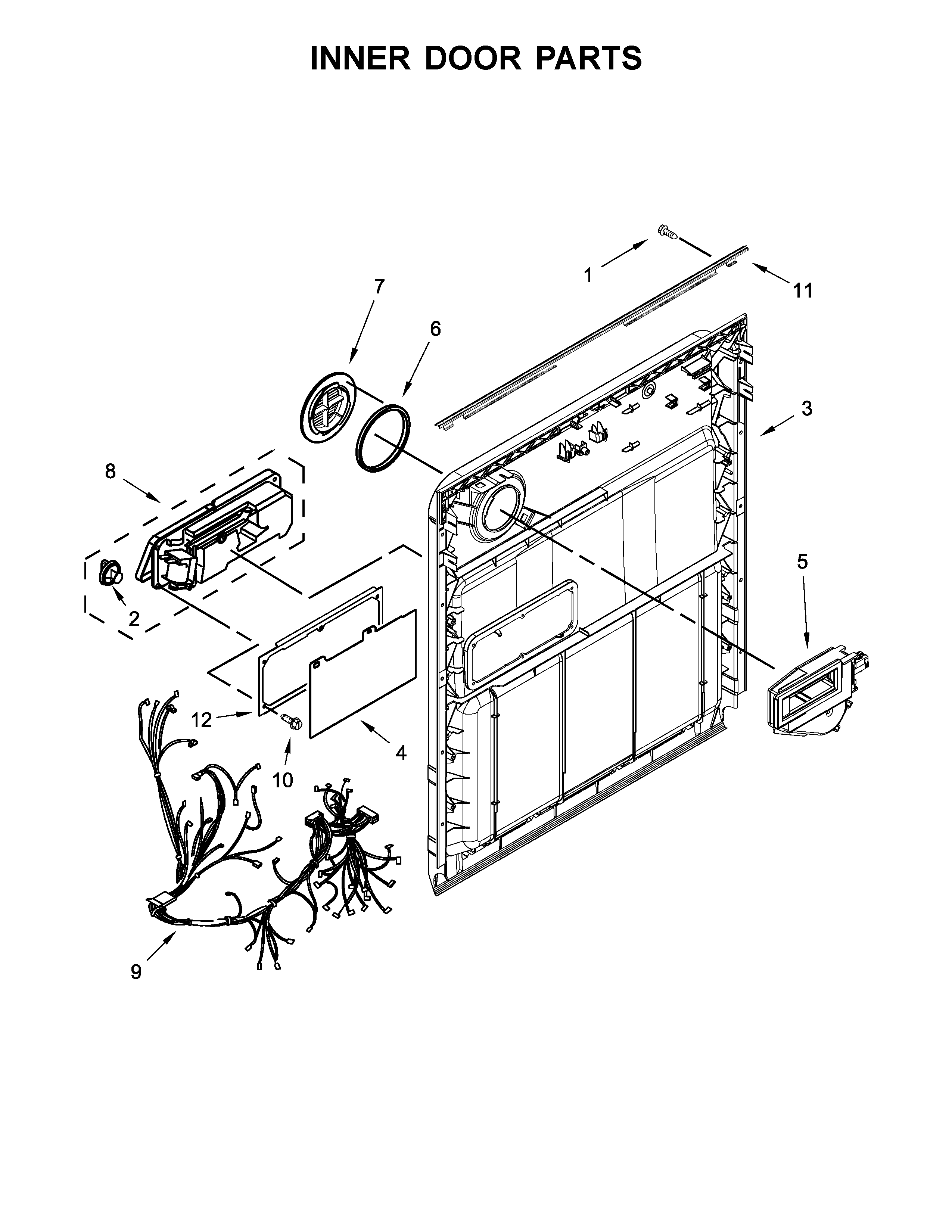 Whirlpool WDF520PADW6 inner door parts diagram