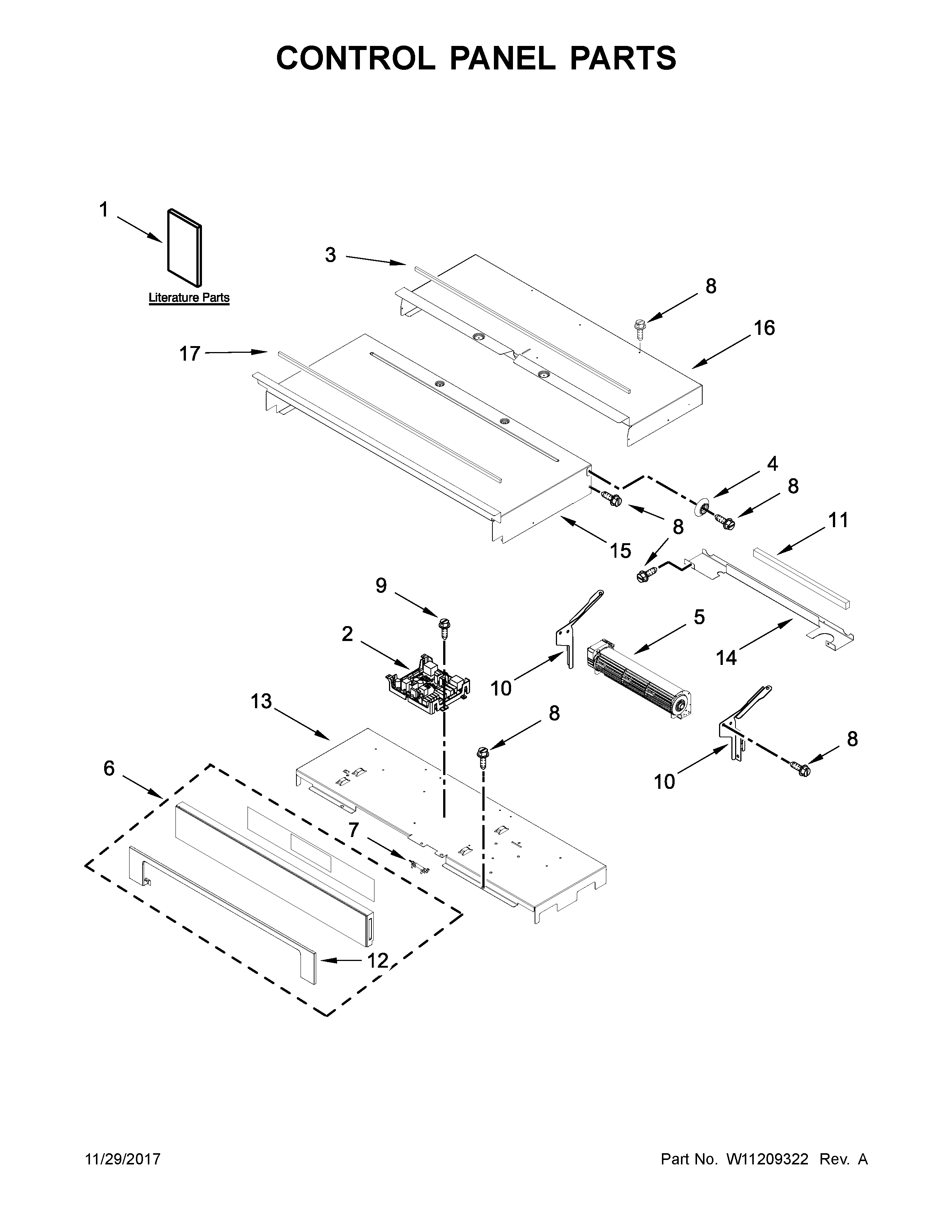 Whirlpool WOS97ES0ES03 control panel parts diagram