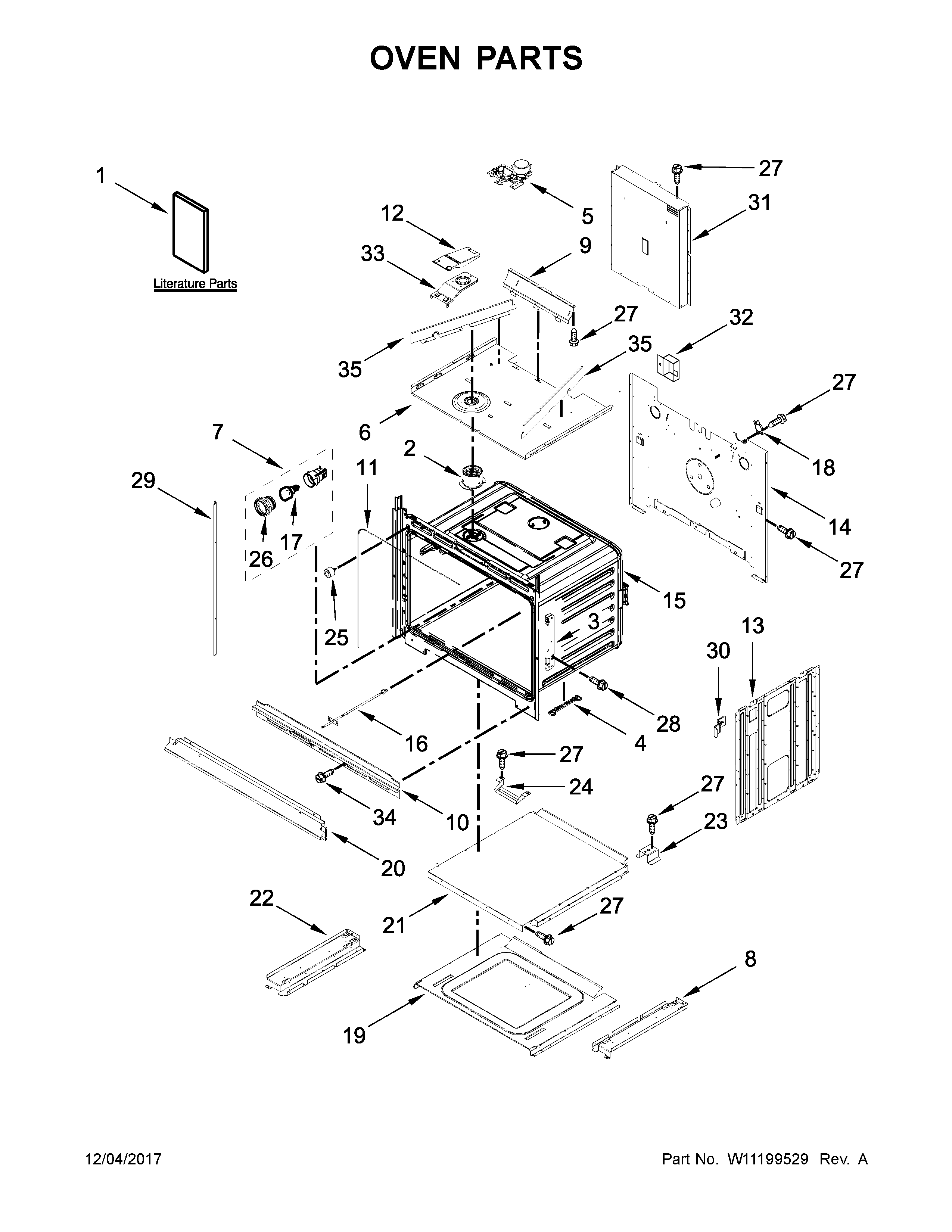 Whirlpool WOC54EC7HS00 oven parts diagram