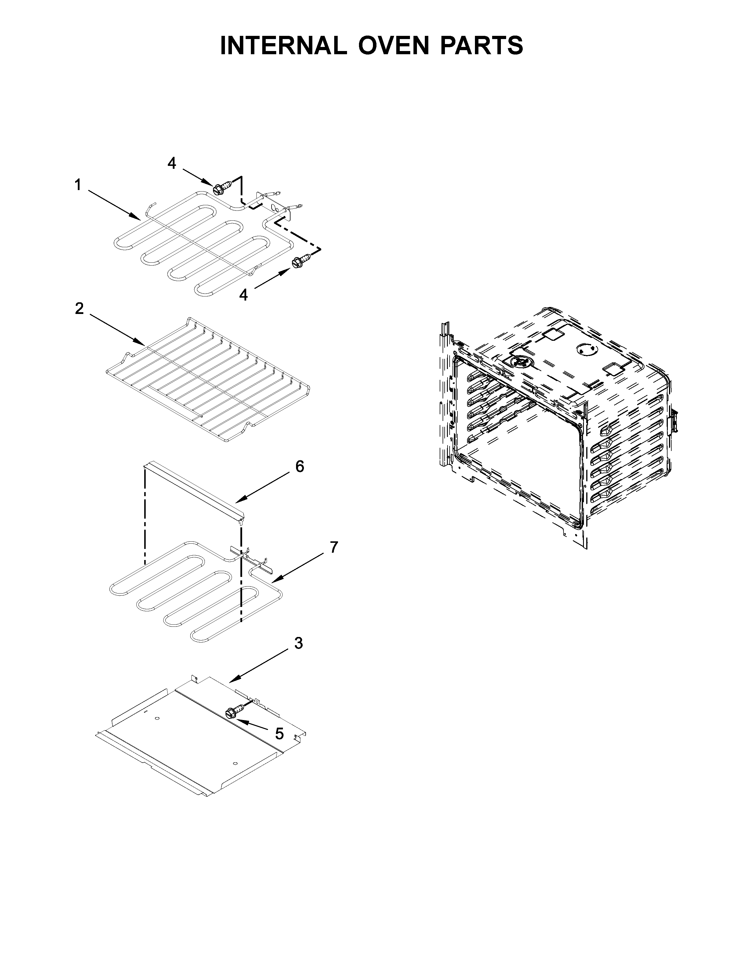 Whirlpool WOC54EC7HS00 internal oven parts diagram