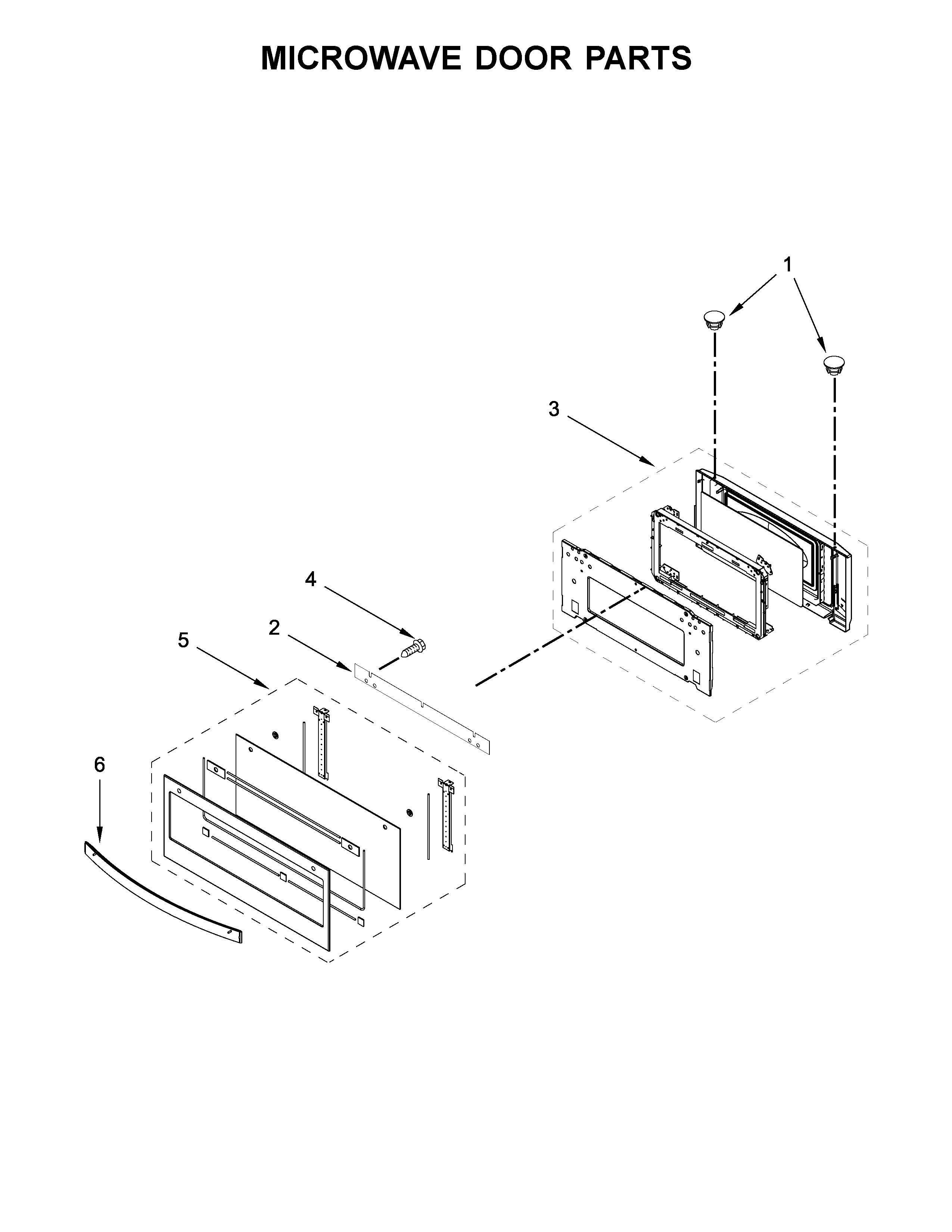 Whirlpool WOC54EC7HS00 microwave door parts diagram