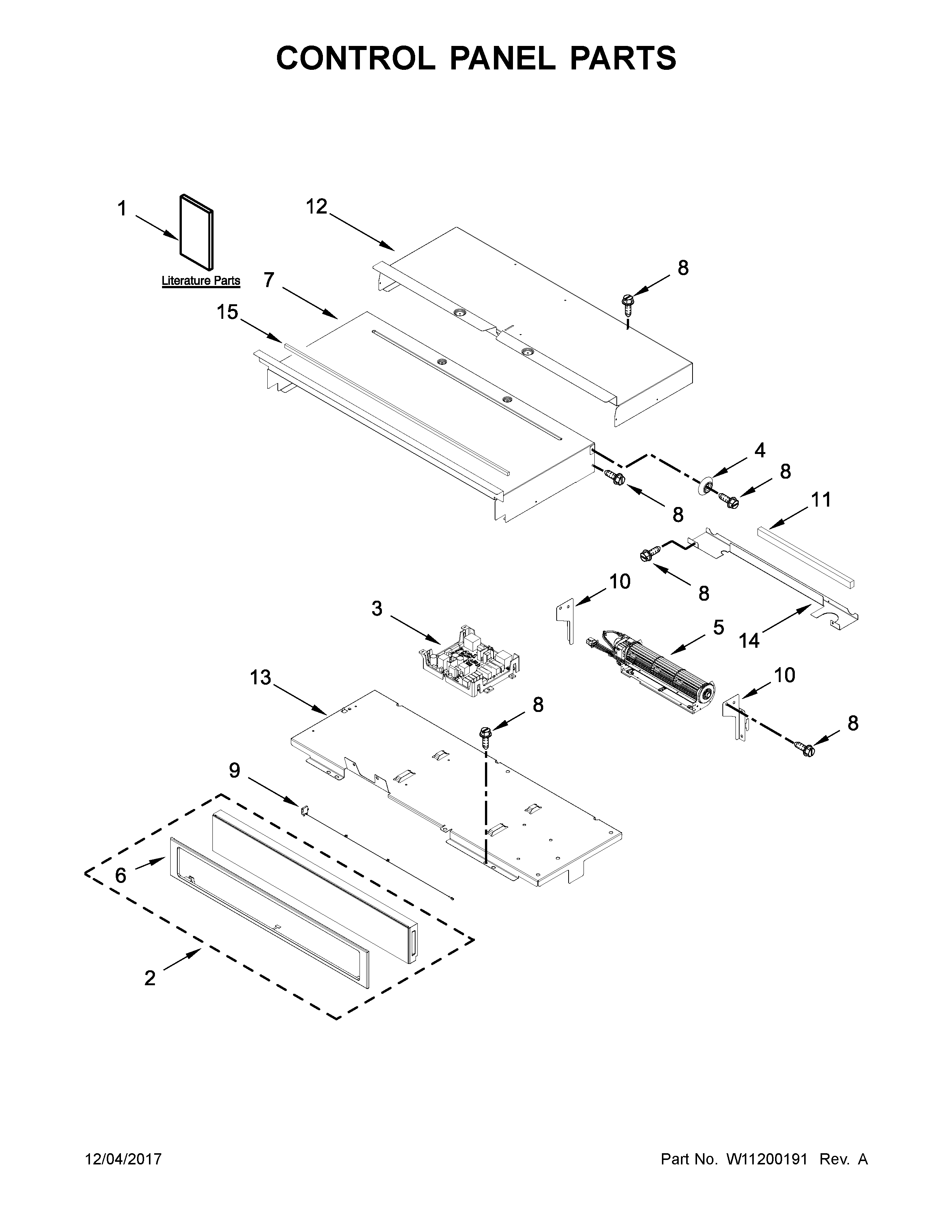 Whirlpool WOS51EC0HB00 control panel parts diagram